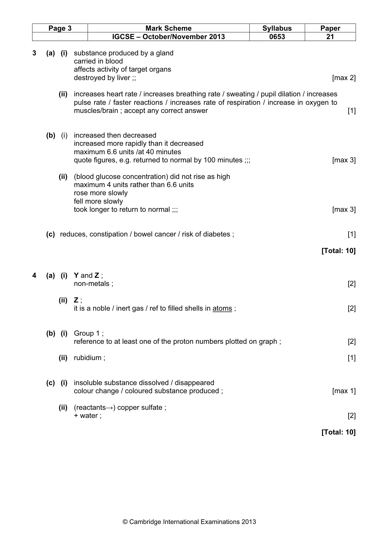 Mark scheme, page 3 of 6