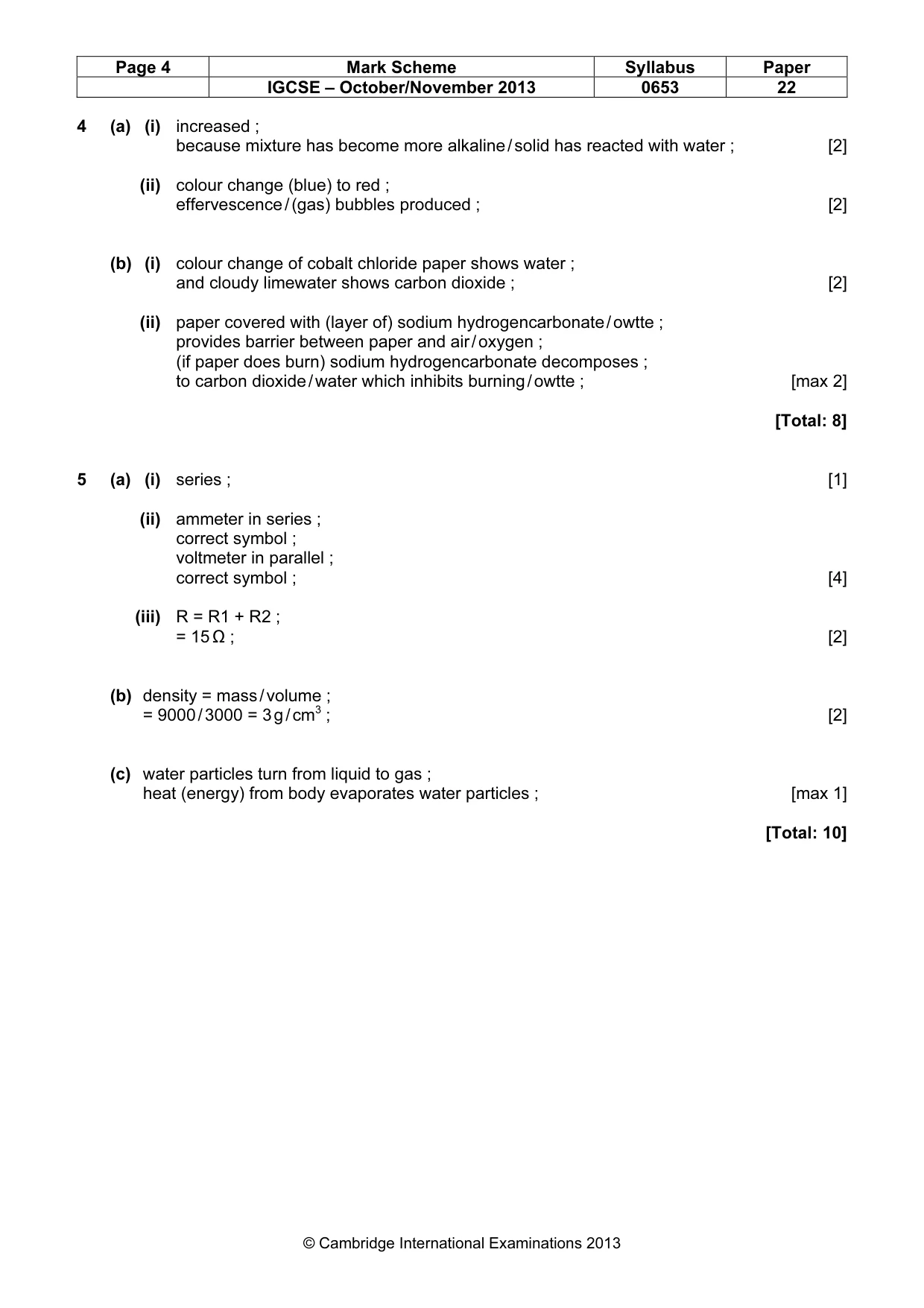 Mark scheme, page 4 of 6