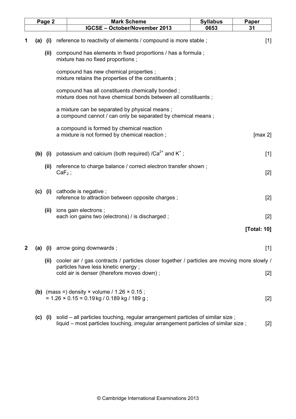 Mark scheme, page 2 of 6
