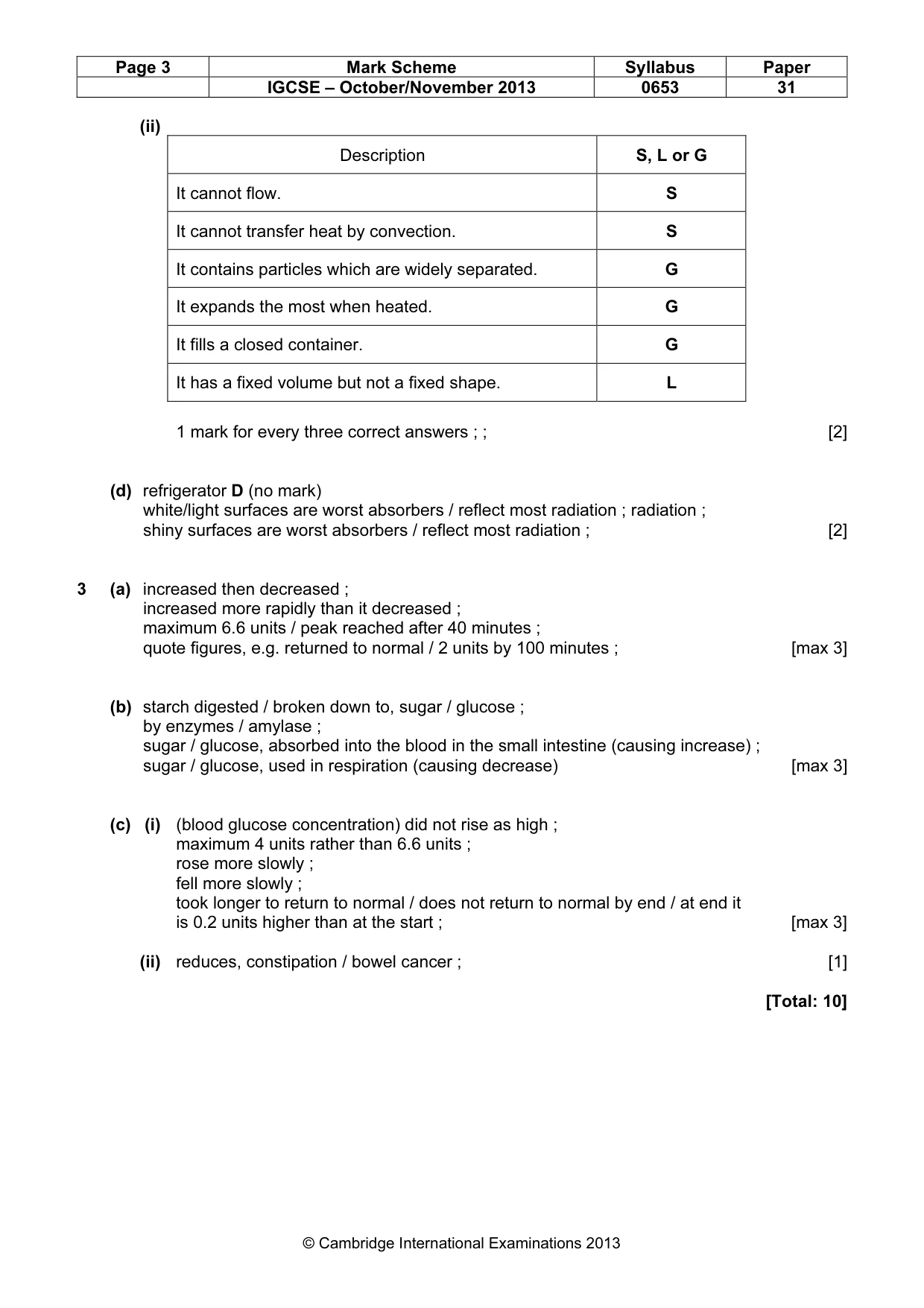 Mark scheme, page 3 of 6