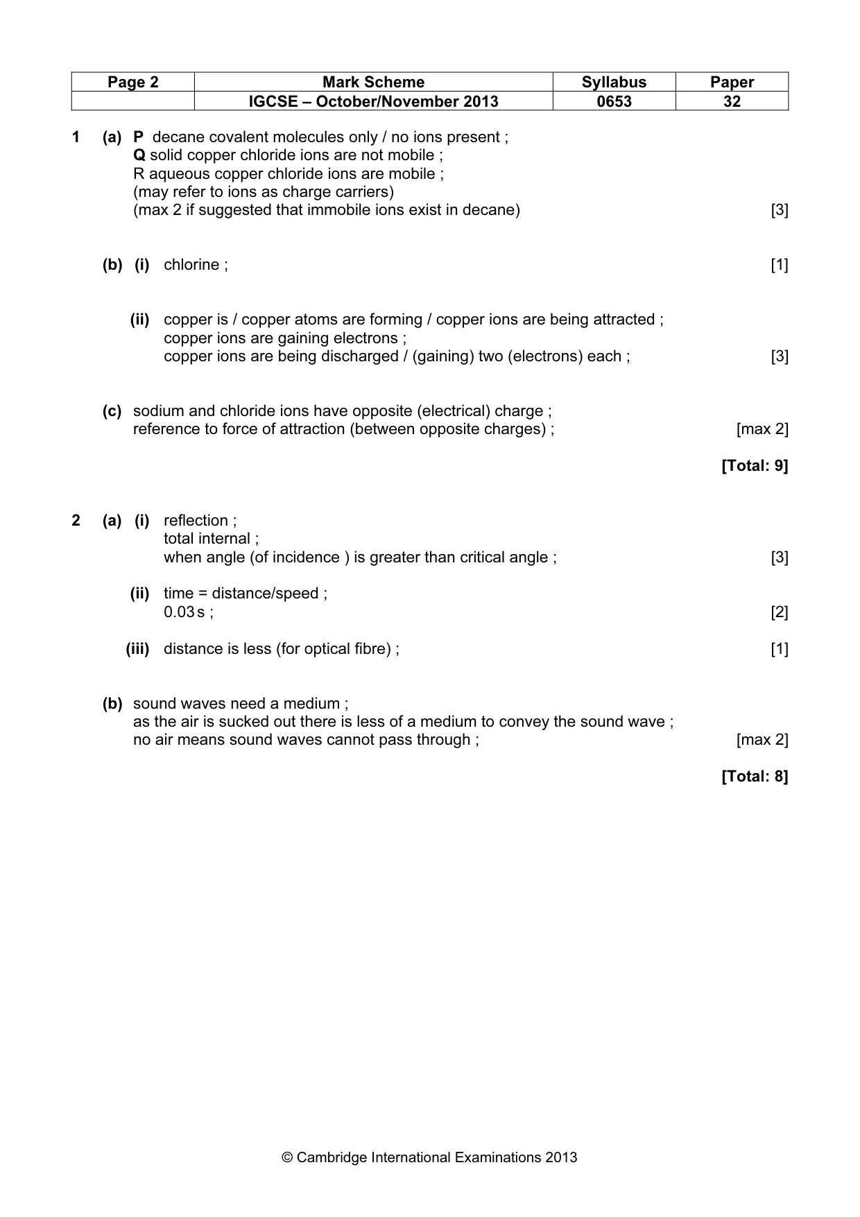 Mark scheme, page 2 of 5