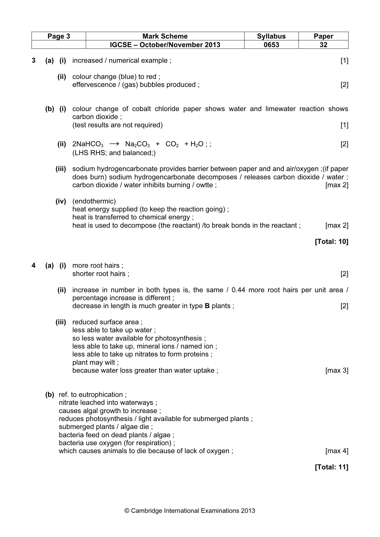 Mark scheme, page 3 of 5
