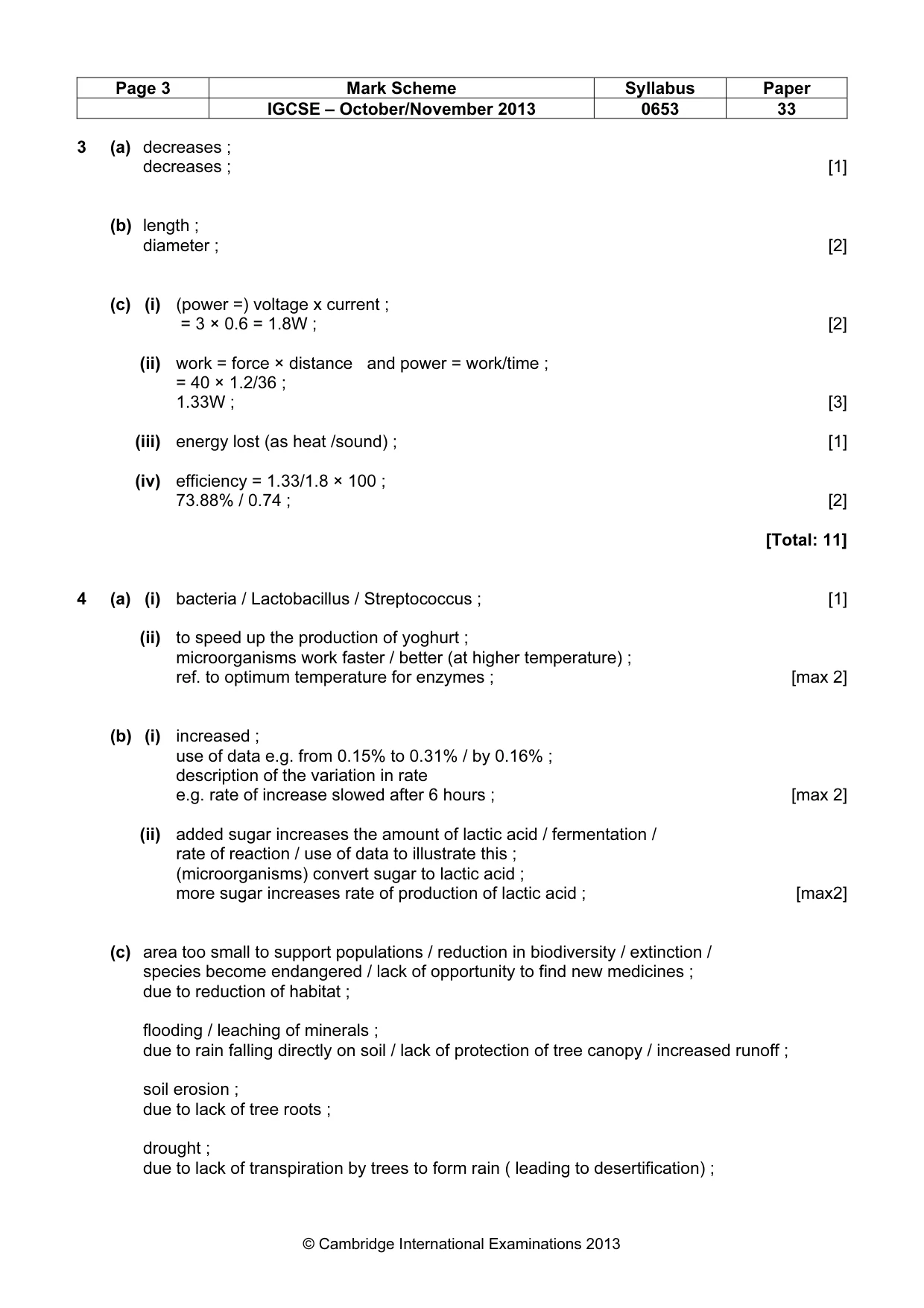 Mark scheme, page 3 of 6