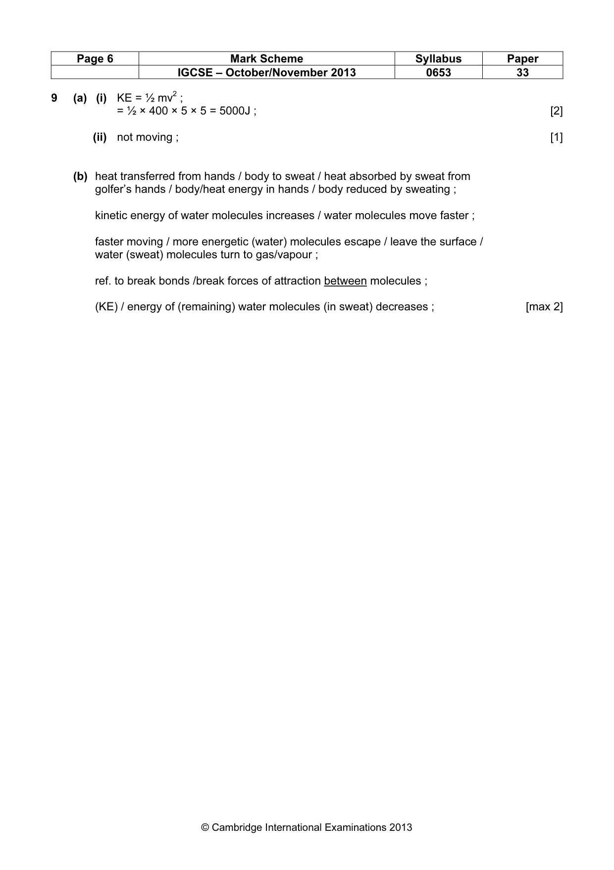 Mark scheme, page 6 of 6