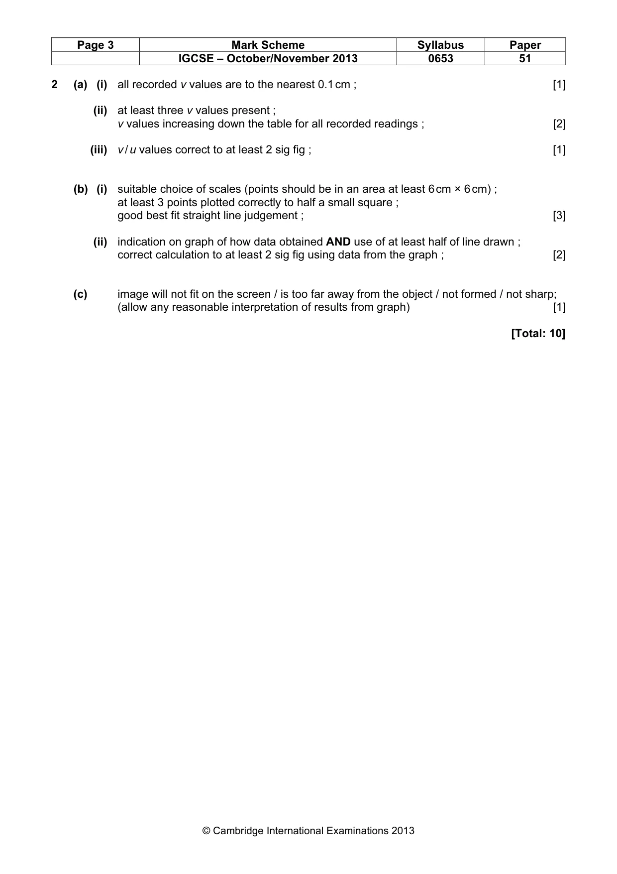 Mark scheme, page 3 of 4