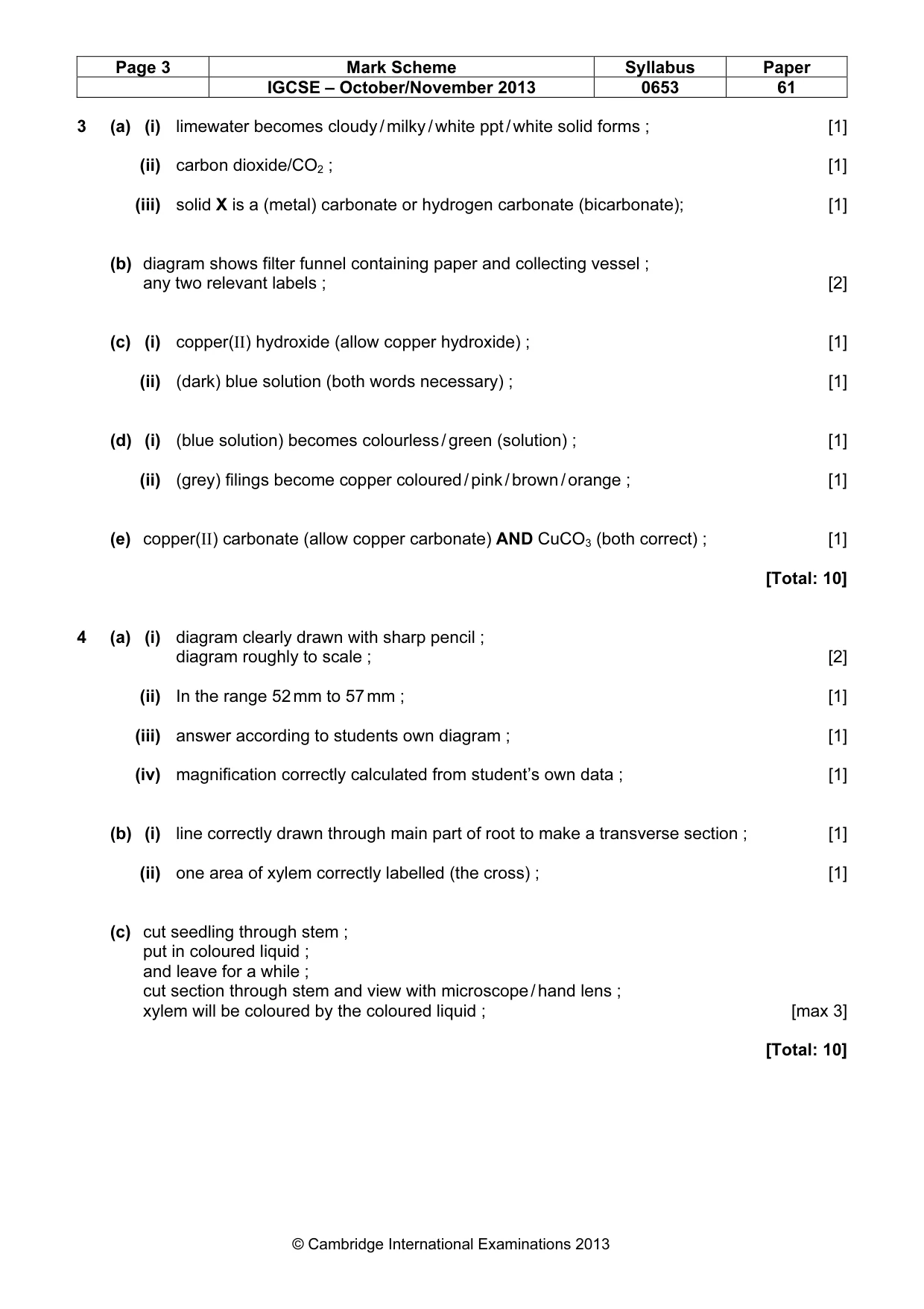 Mark scheme, page 3 of 4