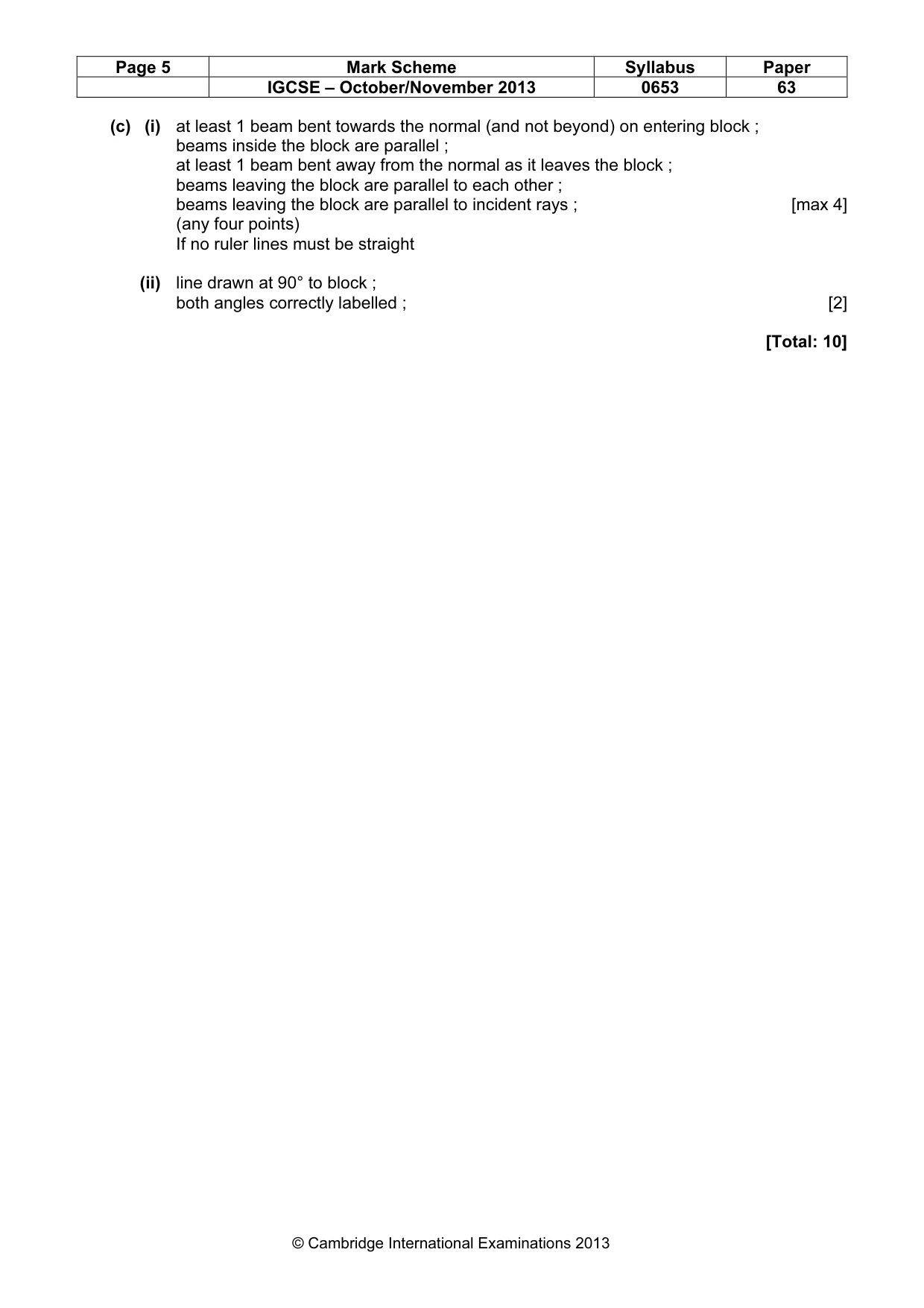 Mark scheme, page 5 of 5
