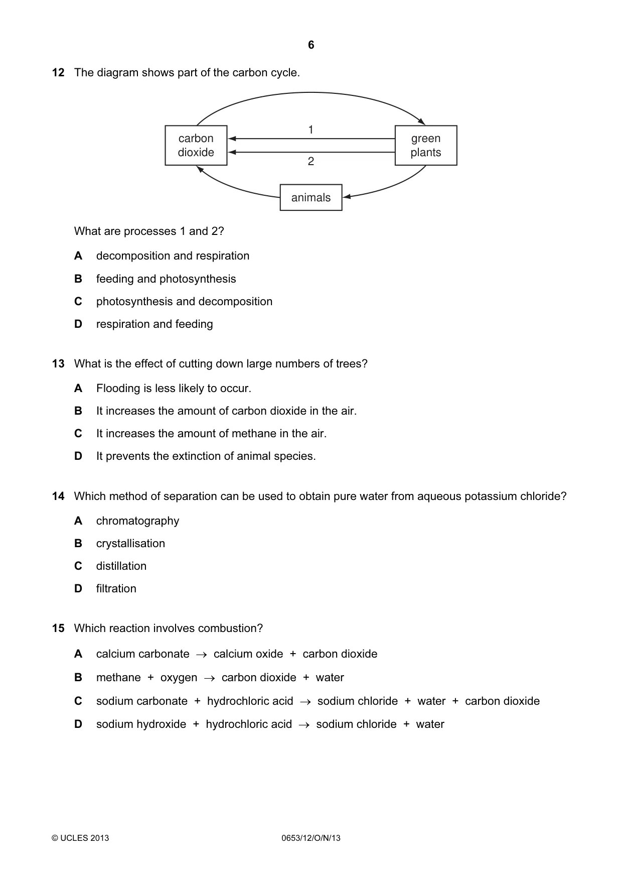 Cambridge IGCSE Science - Combined 0653 2013 Oct/Nov Paper 1 · Variant 2 question paper, page 6 of 20