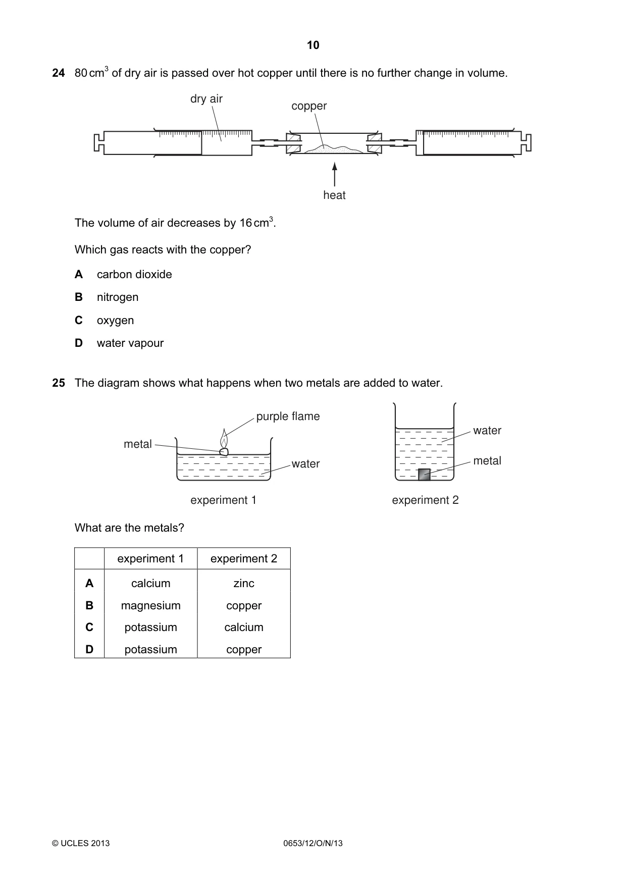 Cambridge IGCSE Science - Combined 0653 2013 Oct/Nov Paper 1 · Variant 2 question paper, page 10 of 20