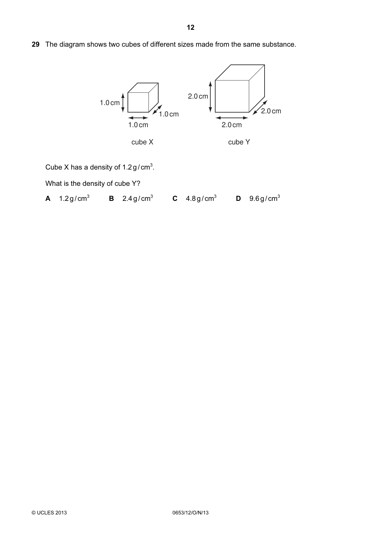 Cambridge IGCSE Science - Combined 0653 2013 Oct/Nov Paper 1 · Variant 2 question paper, page 12 of 20