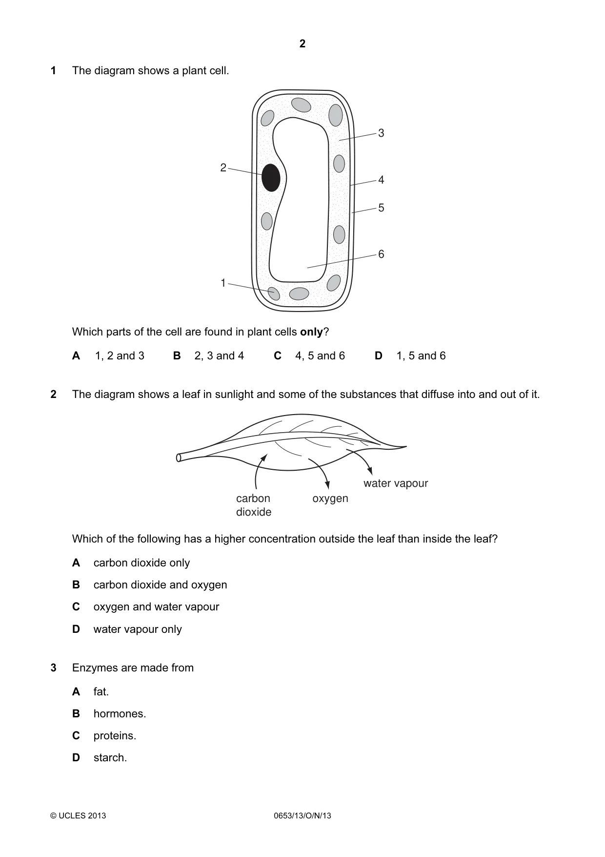 Cambridge IGCSE Science - Combined 0653 2013 Oct/Nov Paper 1 · Variant 3 question paper, page 2 of 20