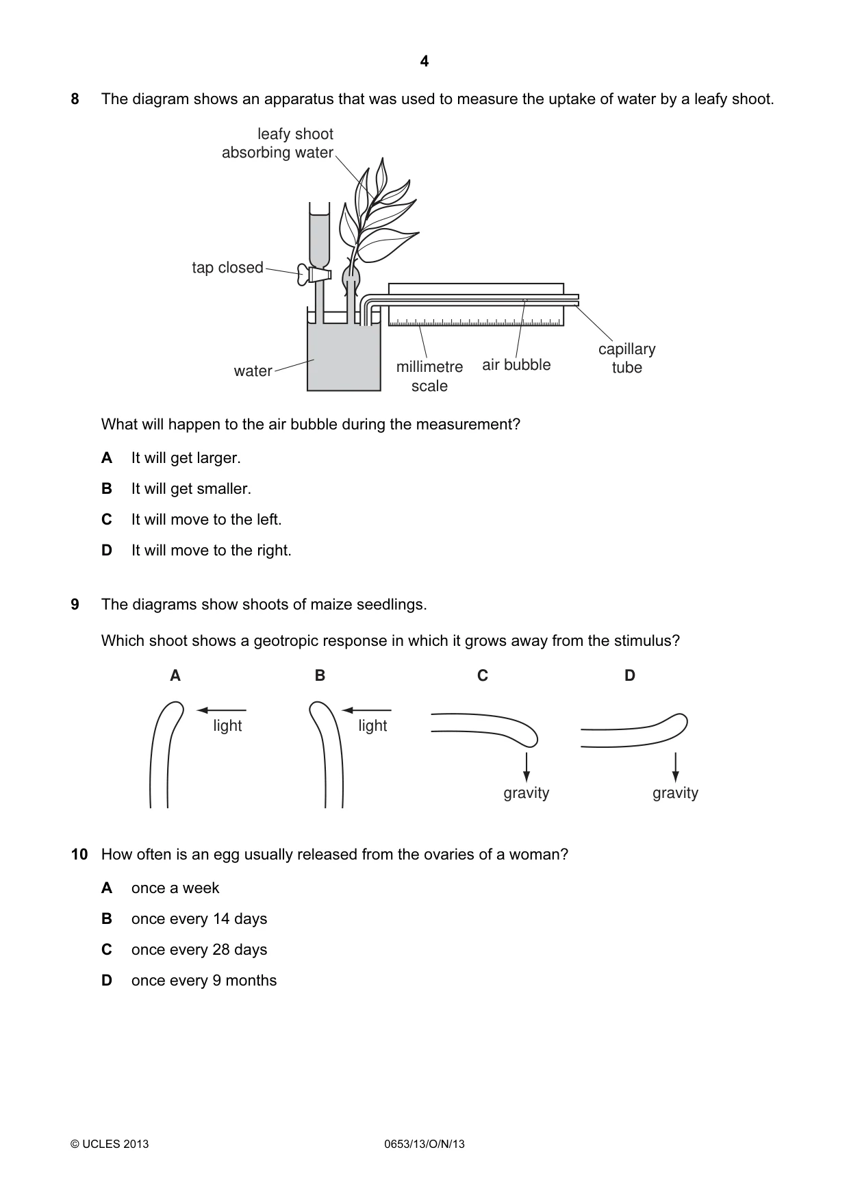 Cambridge IGCSE Science - Combined 0653 2013 Oct/Nov Paper 1 · Variant 3 question paper, page 4 of 20