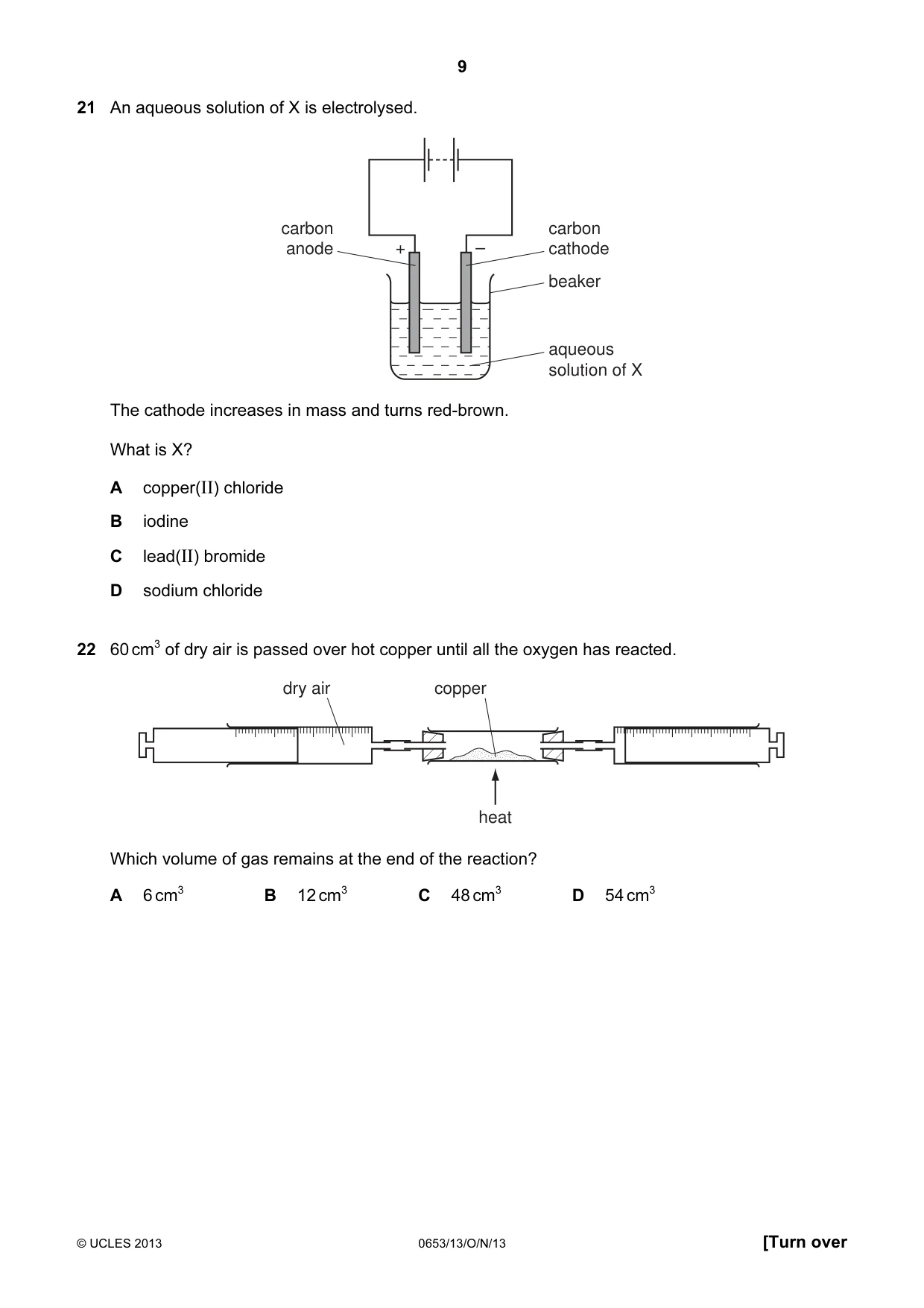 Cambridge IGCSE Science - Combined 0653 2013 Oct/Nov Paper 1 · Variant 3 question paper, page 9 of 20