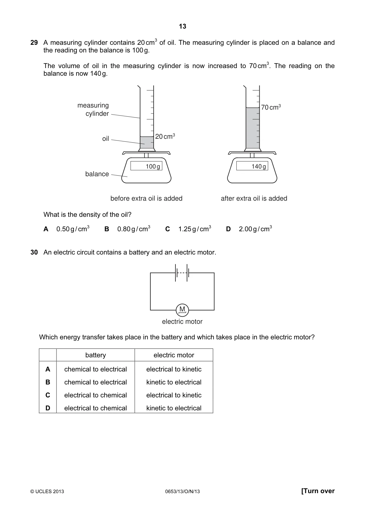 Cambridge IGCSE Science - Combined 0653 2013 Oct/Nov Paper 1 · Variant 3 question paper, page 13 of 20