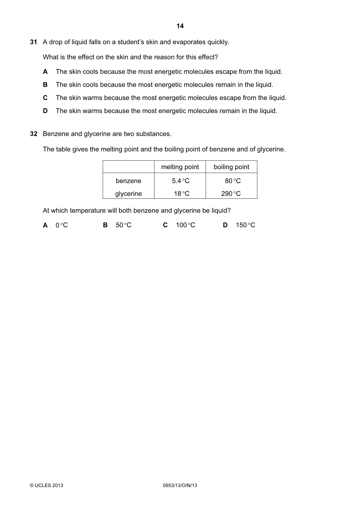 Cambridge IGCSE Science - Combined 0653 2013 Oct/Nov Paper 1 · Variant 3 question paper, page 14 of 20