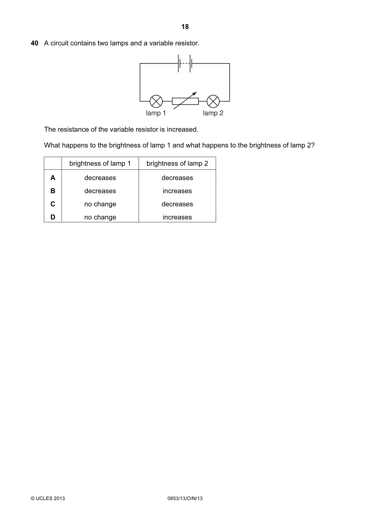 Cambridge IGCSE Science - Combined 0653 2013 Oct/Nov Paper 1 · Variant 3 question paper, page 18 of 20