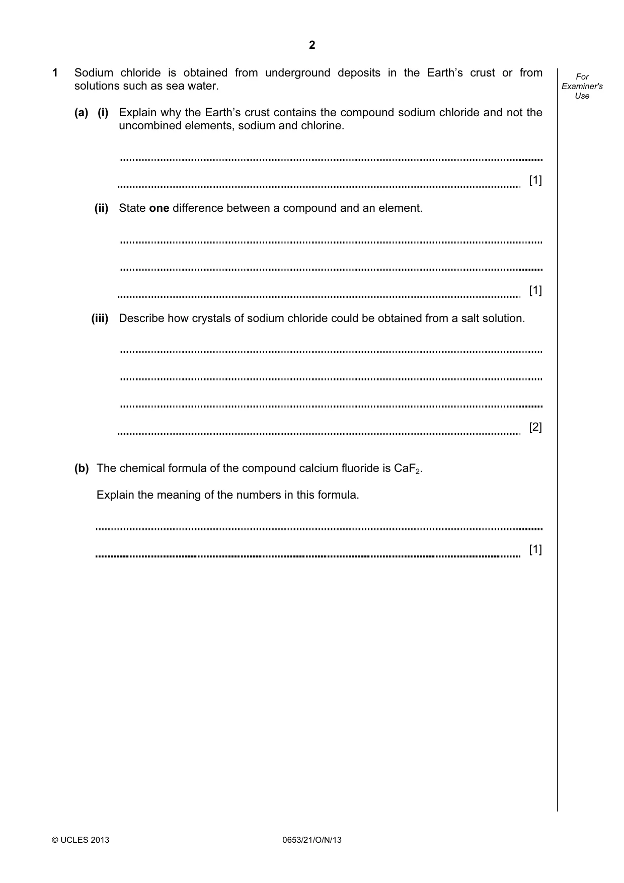 Cambridge IGCSE Science - Combined 0653 2013 Oct/Nov Paper 2 · Variant 1 question paper, page 2 of 24