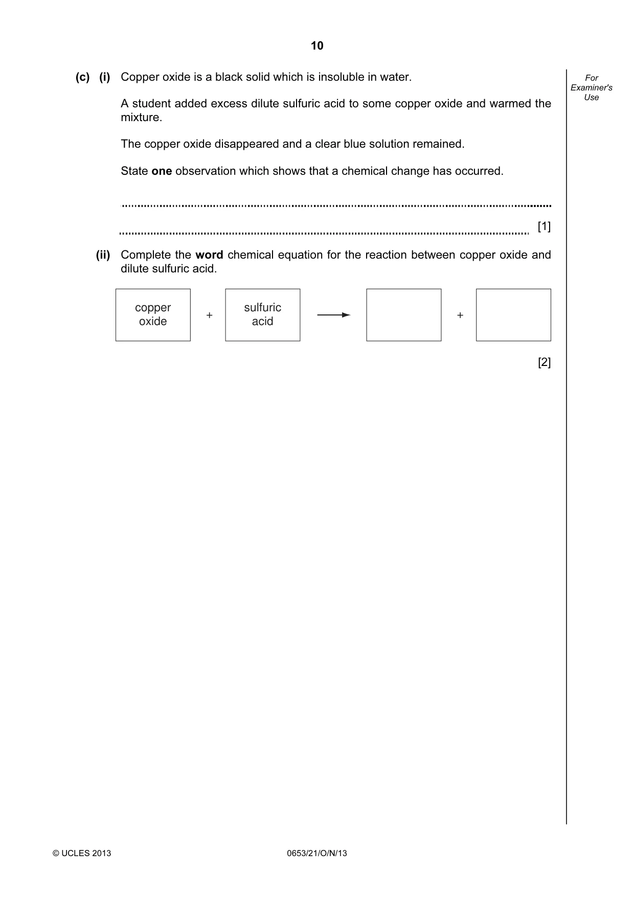 Cambridge IGCSE Science - Combined 0653 2013 Oct/Nov Paper 2 · Variant 1 question paper, page 10 of 24