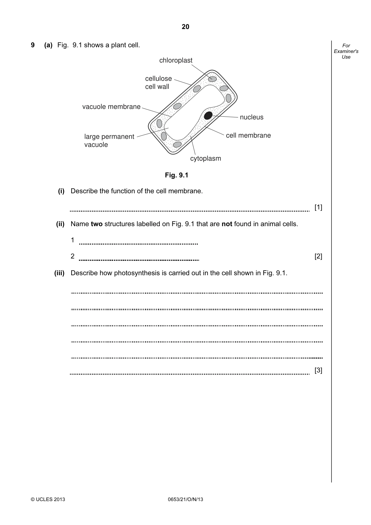 Cambridge IGCSE Science - Combined 0653 2013 Oct/Nov Paper 2 · Variant 1 question paper, page 20 of 24
