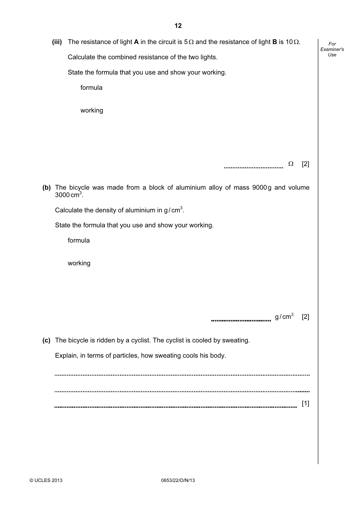 Cambridge IGCSE Science - Combined 0653 2013 Oct/Nov Paper 2 · Variant 2 question paper, page 12 of 20