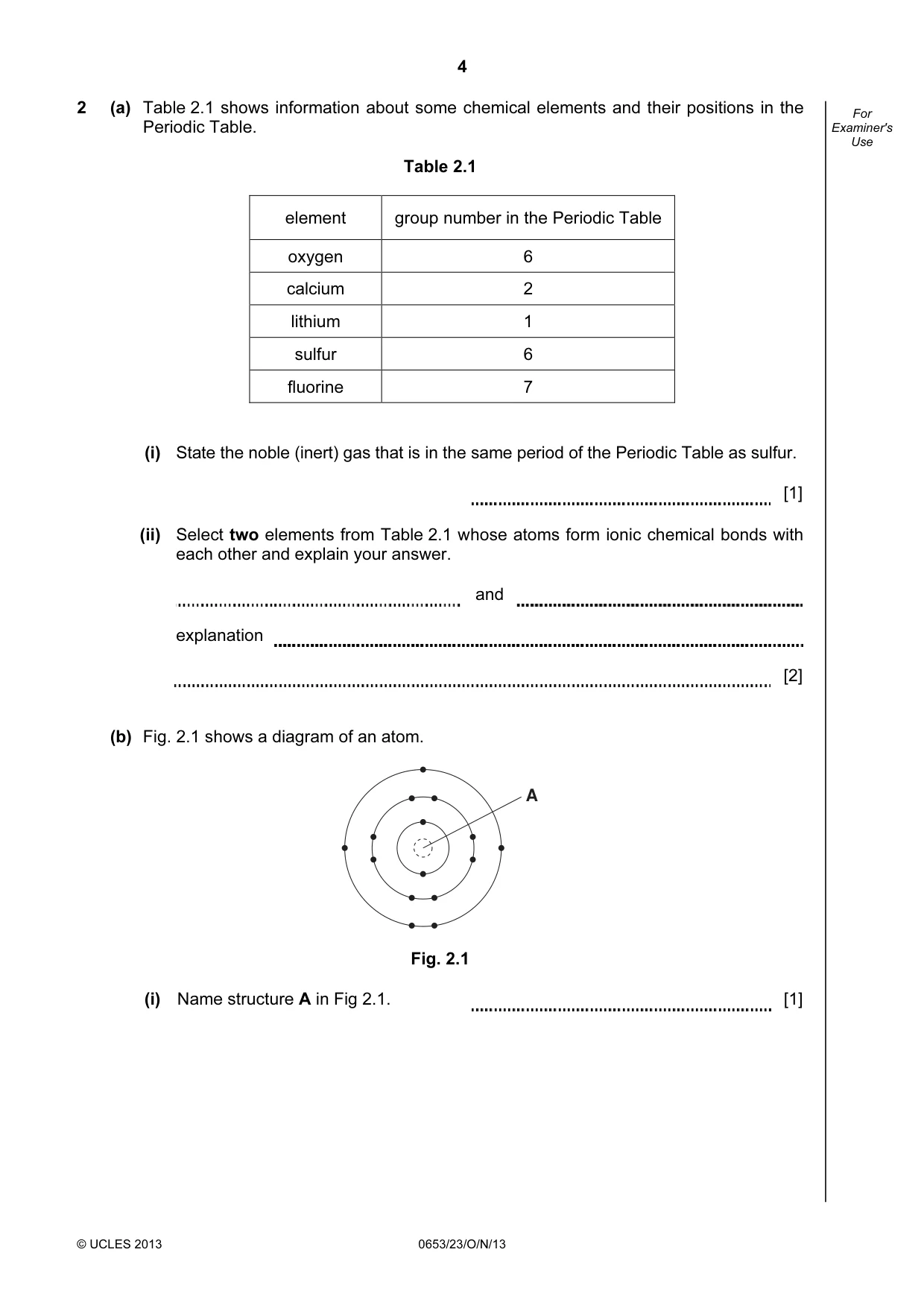Cambridge IGCSE Science - Combined 0653 2013 Oct/Nov Paper 2 · Variant 3 question paper, page 4 of 20