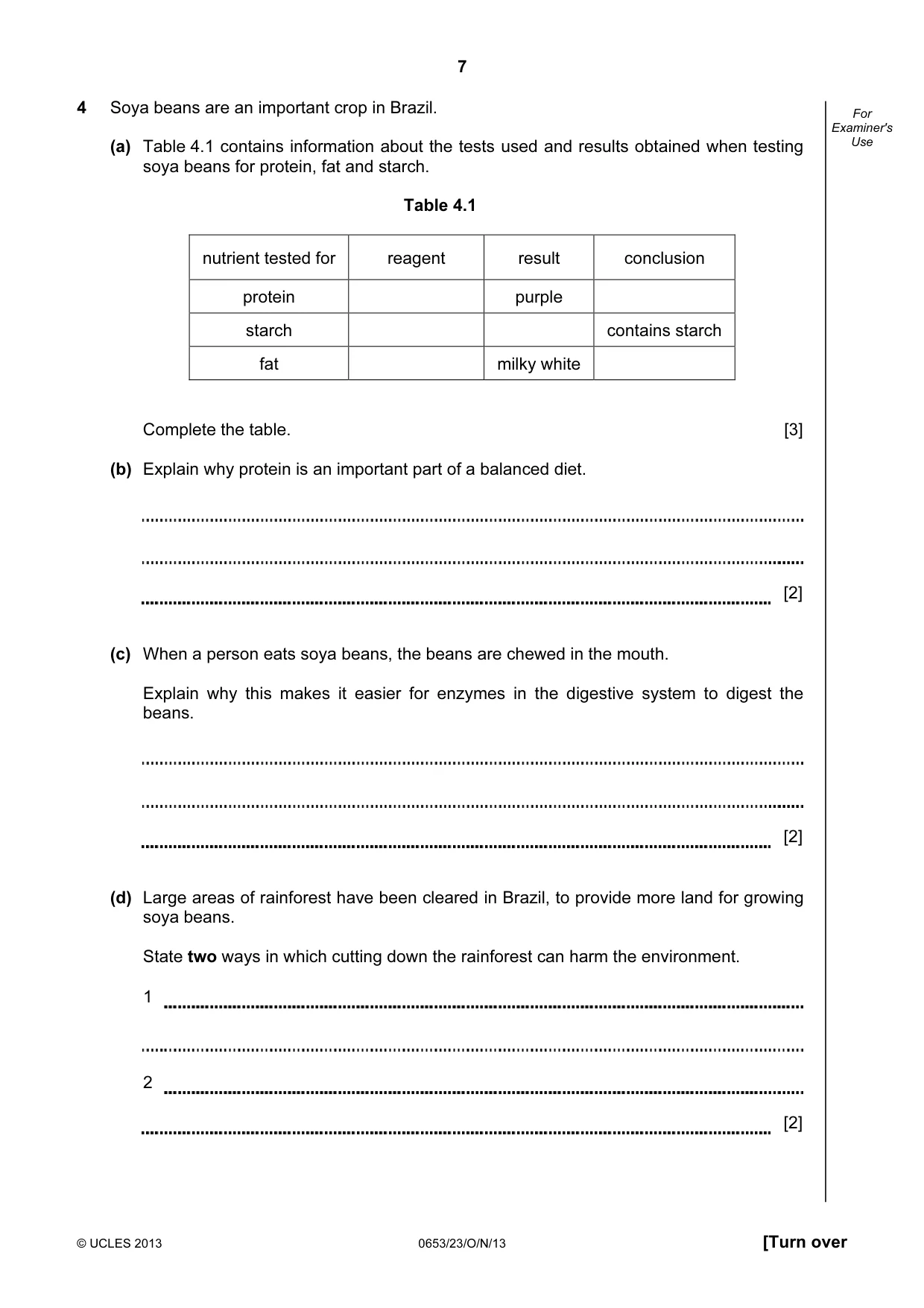 Cambridge IGCSE Science - Combined 0653 2013 Oct/Nov Paper 2 · Variant 3 question paper, page 7 of 20