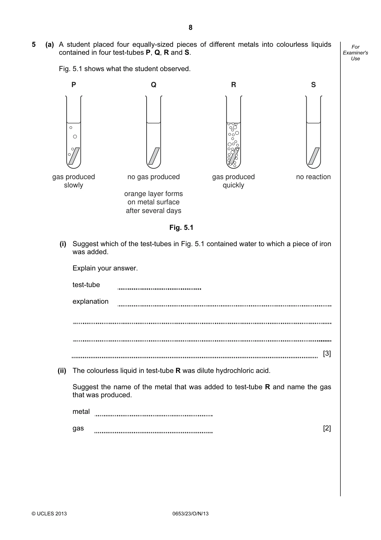 Cambridge IGCSE Science - Combined 0653 2013 Oct/Nov Paper 2 · Variant 3 question paper, page 8 of 20