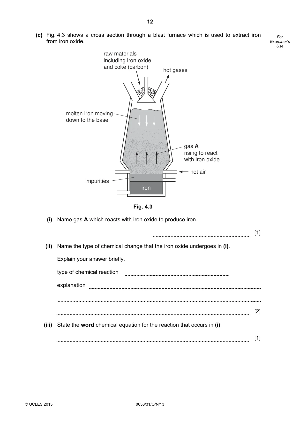 Cambridge IGCSE Science - Combined 0653 2013 Oct/Nov Paper 3 · Variant 1 question paper, page 12 of 24