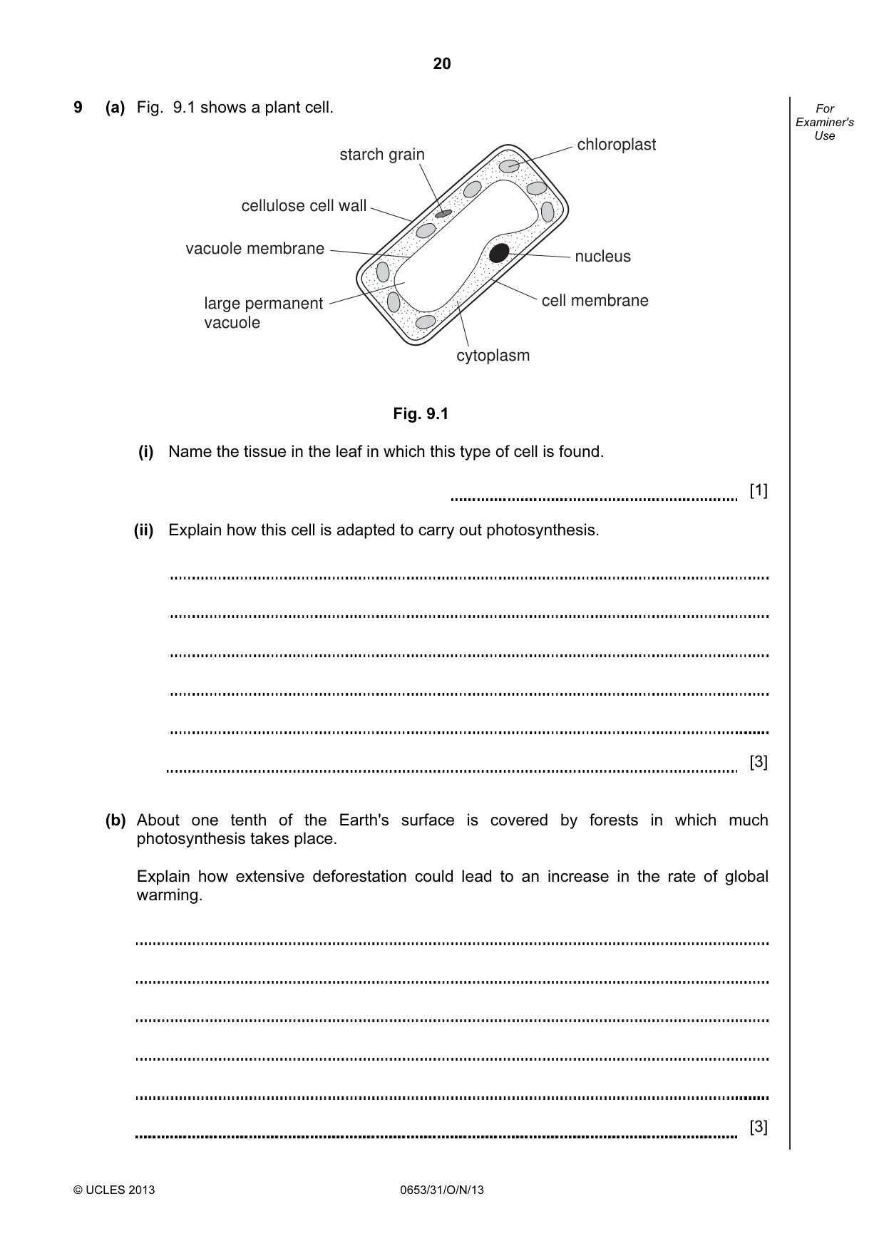 Cambridge IGCSE Science - Combined 0653 2013 Oct/Nov Paper 3 · Variant 1 question paper, page 20 of 24