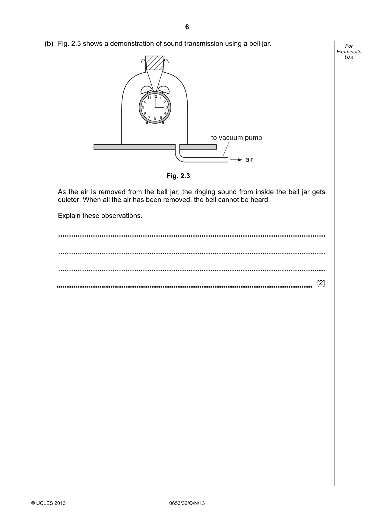 Cambridge IGCSE Science - Combined 0653 2013 Oct/Nov Paper 3 · Variant 2 question paper, page 6 of 20