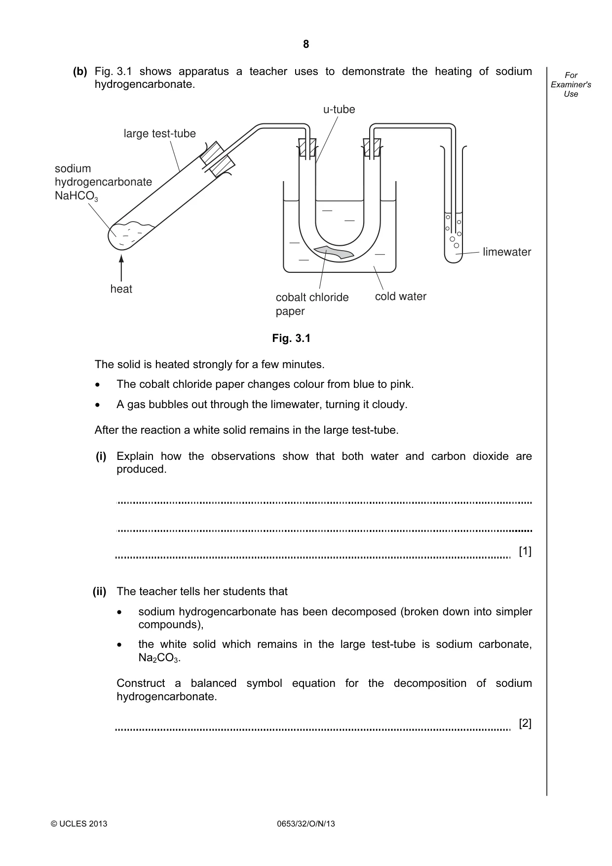 Cambridge IGCSE Science - Combined 0653 2013 Oct/Nov Paper 3 · Variant 2 question paper, page 8 of 20
