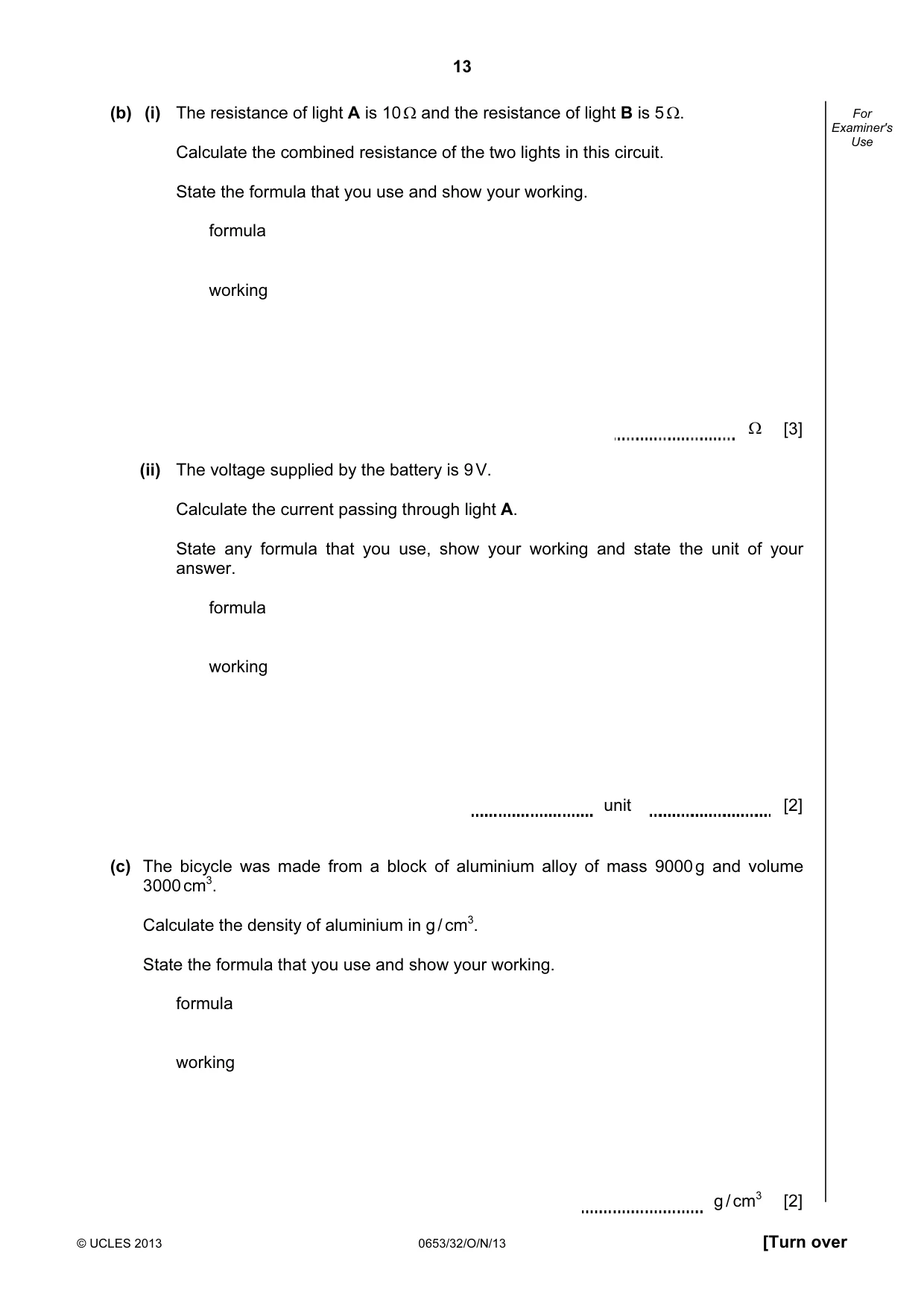 Cambridge IGCSE Science - Combined 0653 2013 Oct/Nov Paper 3 · Variant 2 question paper, page 13 of 20