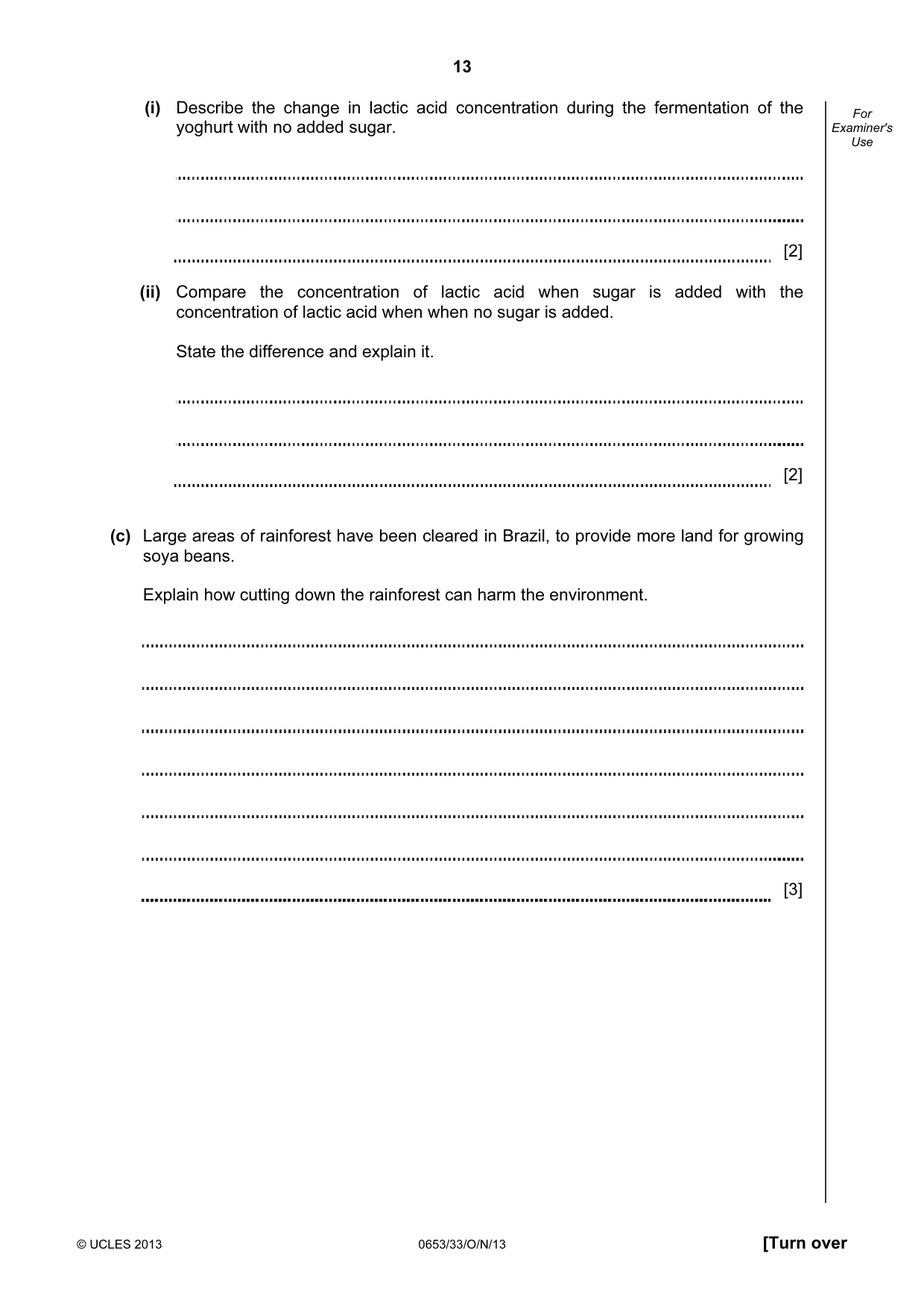 Cambridge IGCSE Science - Combined 0653 2013 Oct/Nov Paper 3 · Variant 3 question paper, page 13 of 24
