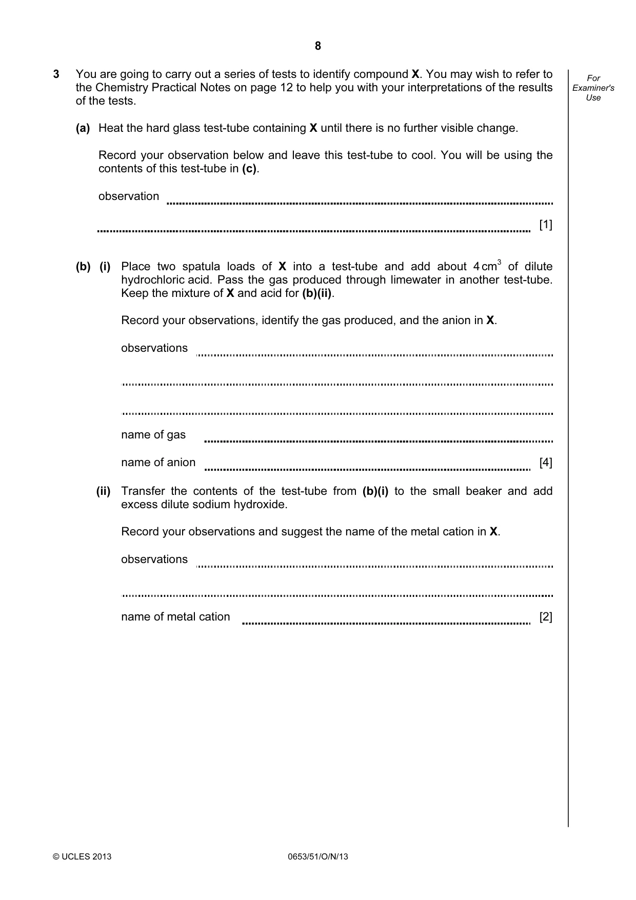 Cambridge IGCSE Science - Combined 0653 2013 Oct/Nov Paper 5 · Variant 1 question paper, page 8 of 12
