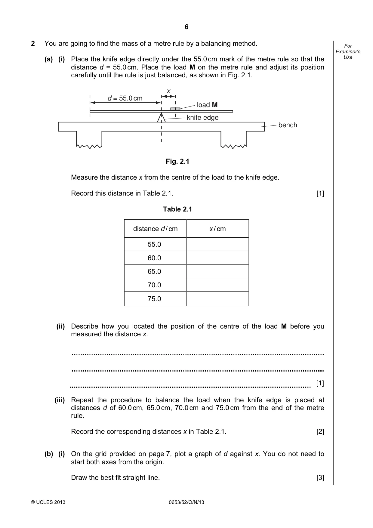 Cambridge IGCSE Science - Combined 0653 2013 Oct/Nov Paper 5 · Variant 2 question paper, page 6 of 12