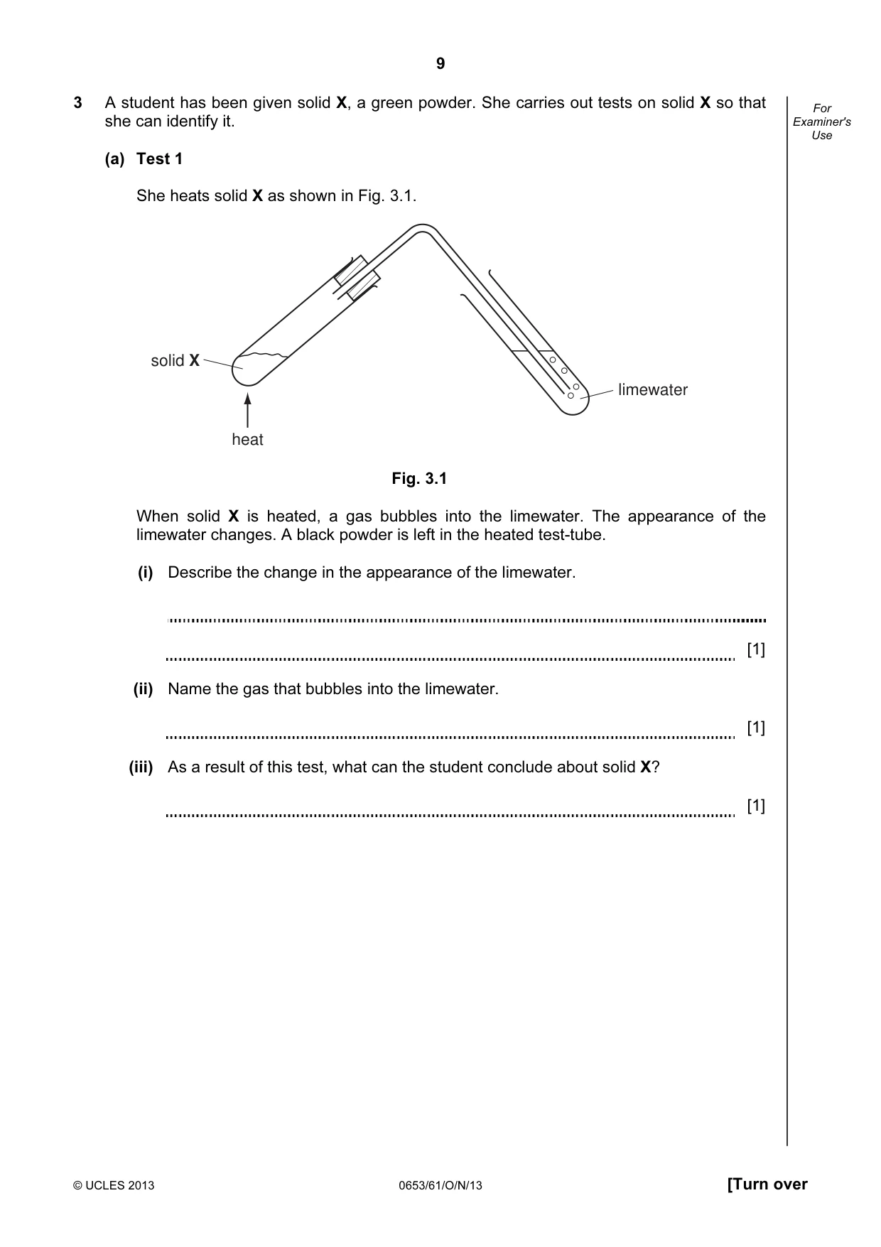 Cambridge IGCSE Science - Combined 0653 2013 Oct/Nov Paper 6 · Variant 1 question paper, page 9 of 20