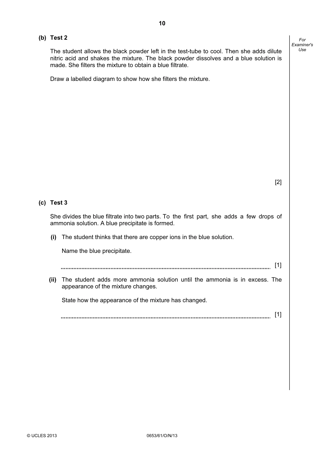 Cambridge IGCSE Science - Combined 0653 2013 Oct/Nov Paper 6 · Variant 1 question paper, page 10 of 20