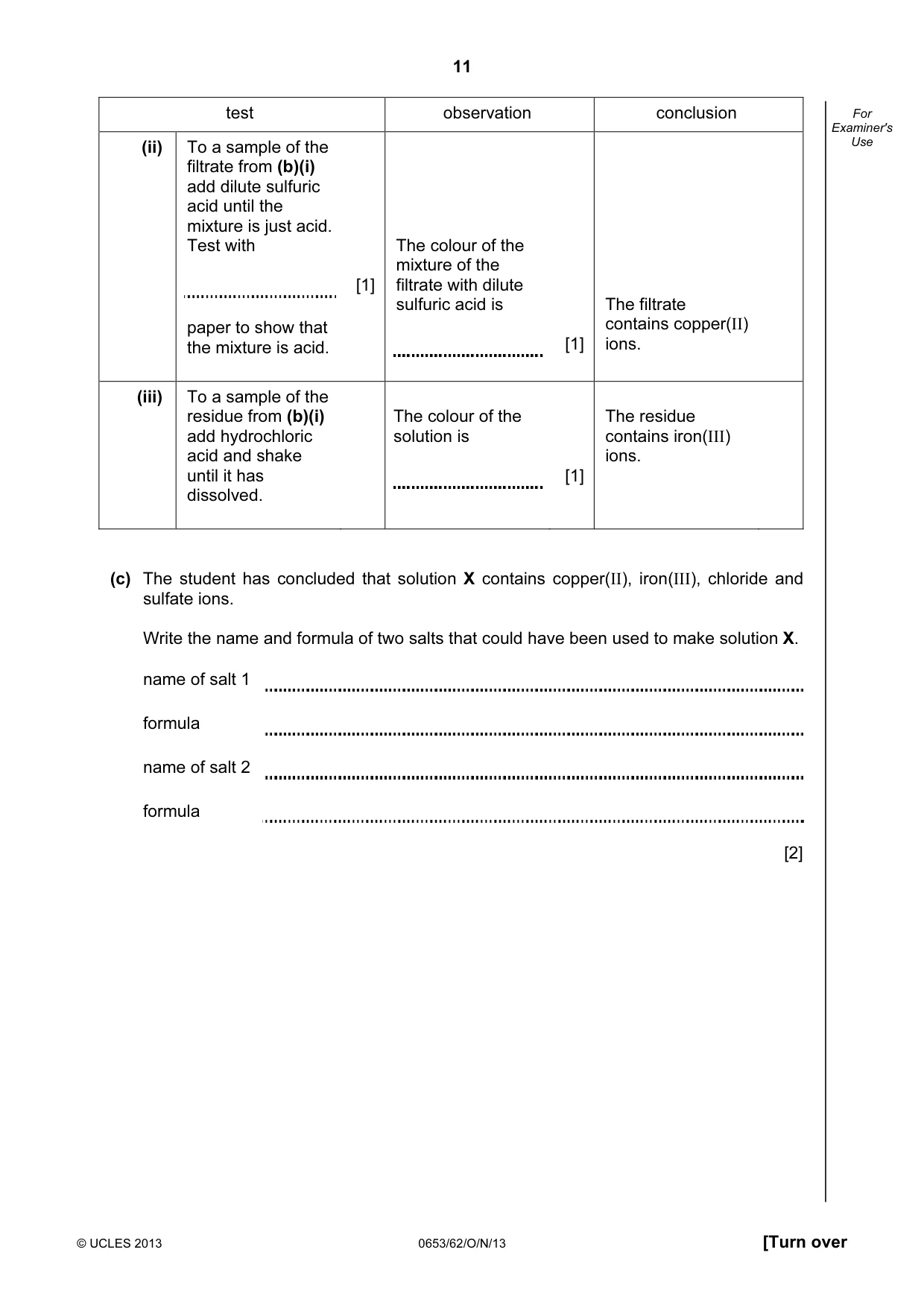 Cambridge IGCSE Science - Combined 0653 2013 Oct/Nov Paper 6 · Variant 2 question paper, page 11 of 20