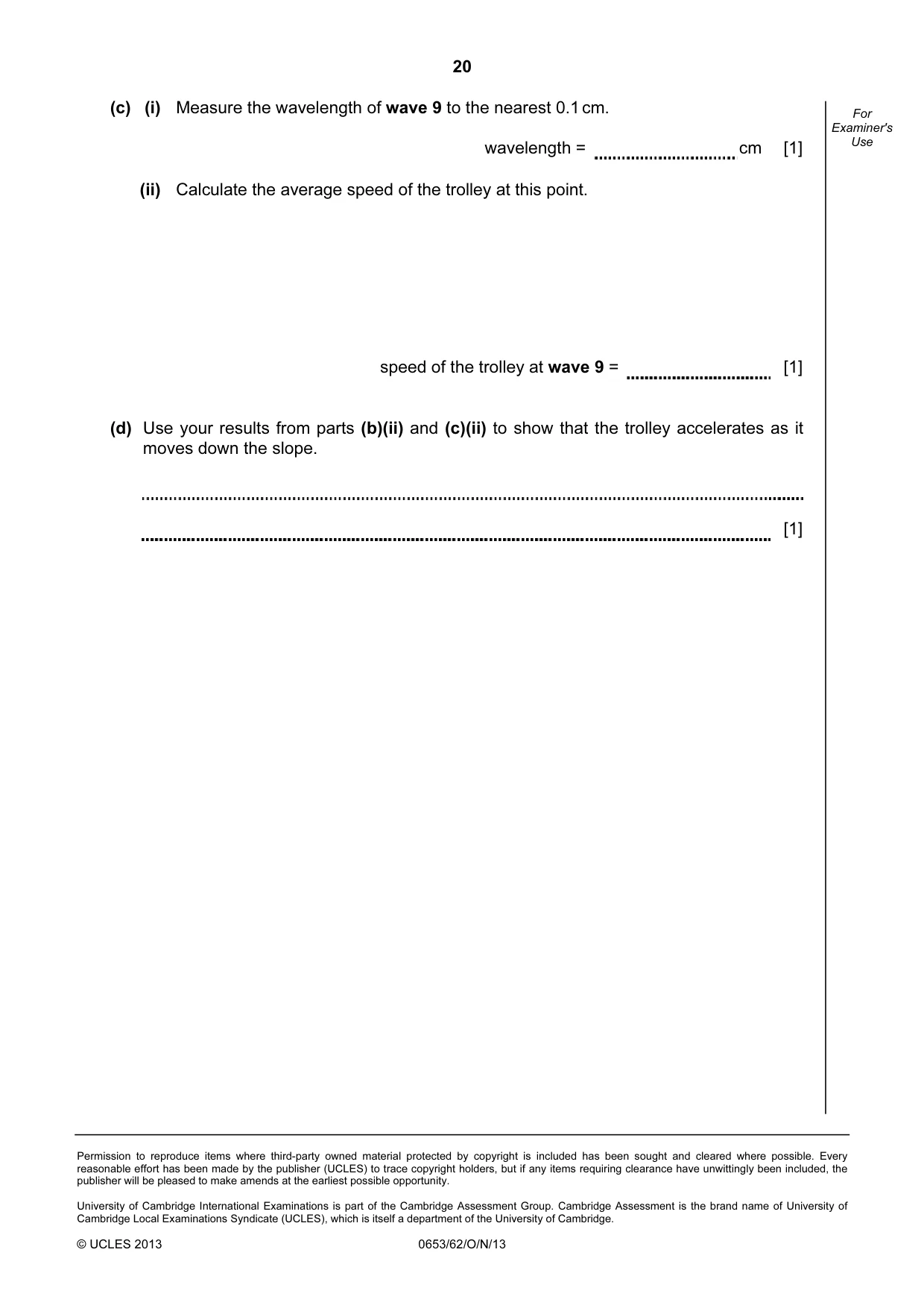Cambridge IGCSE Science - Combined 0653 2013 Oct/Nov Paper 6 · Variant 2 question paper, page 20 of 20