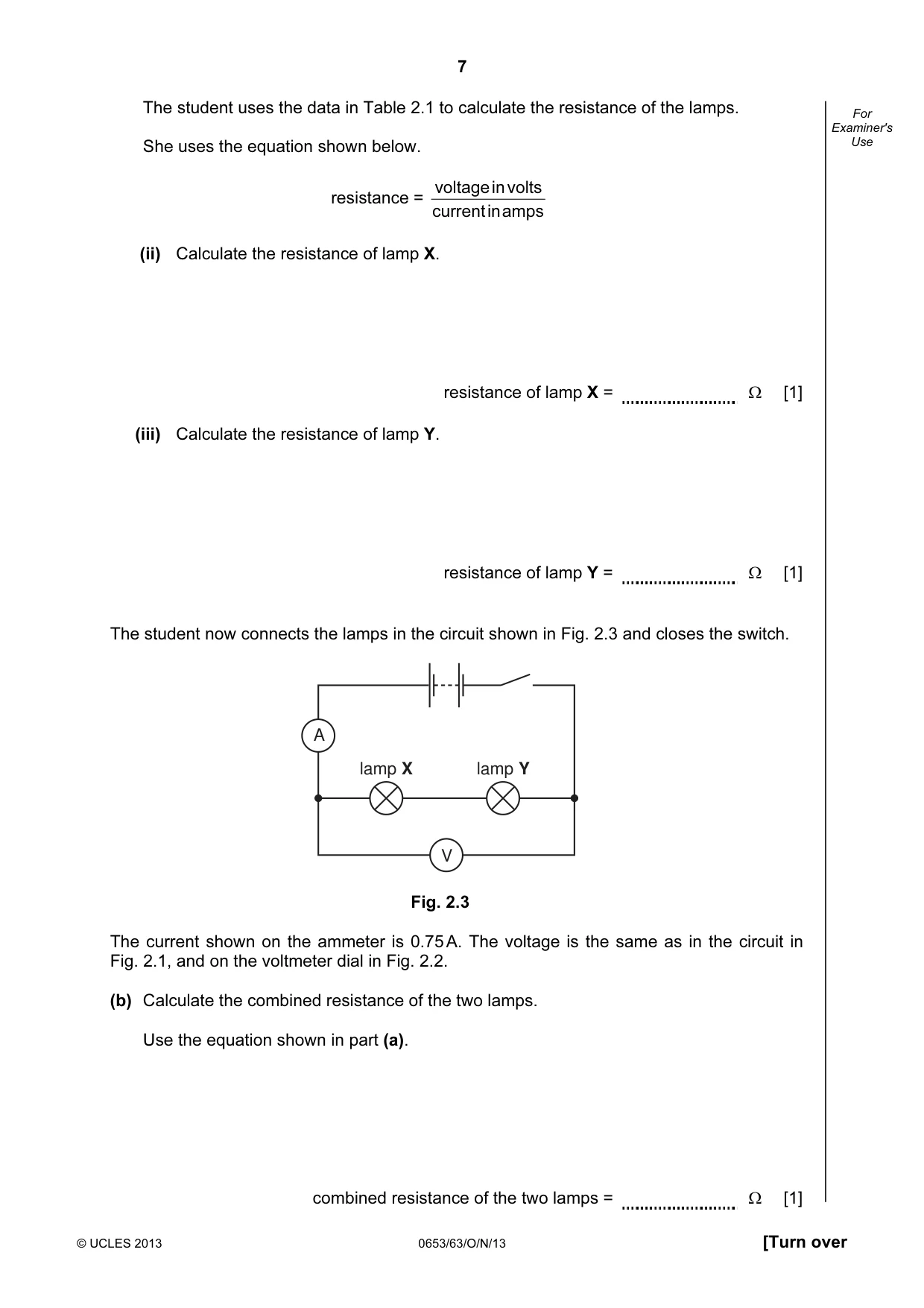 Cambridge IGCSE Science - Combined 0653 2013 Oct/Nov Paper 6 · Variant 3 question paper, page 7 of 20