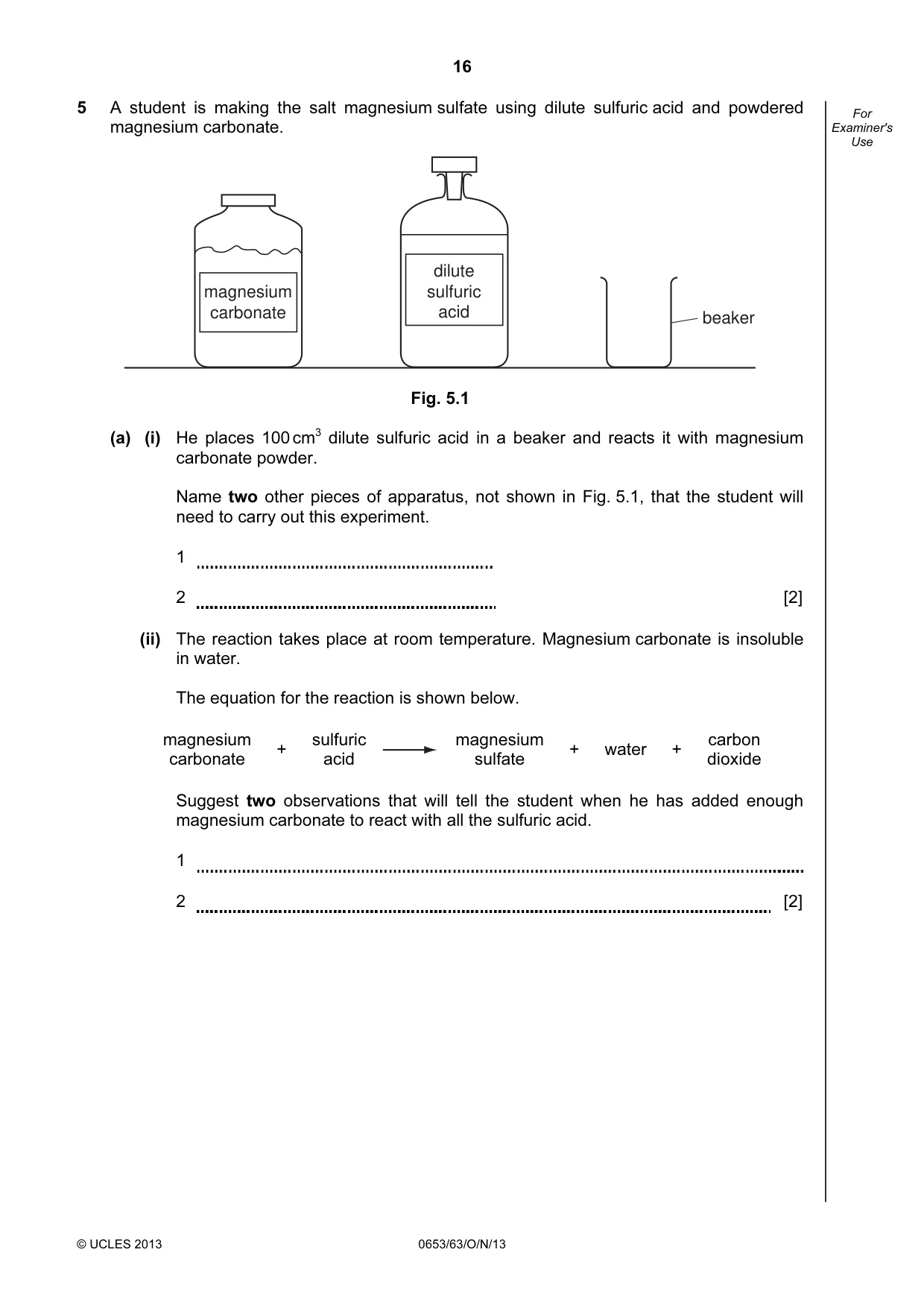 Cambridge IGCSE Science - Combined 0653 2013 Oct/Nov Paper 6 · Variant 3 question paper, page 16 of 20