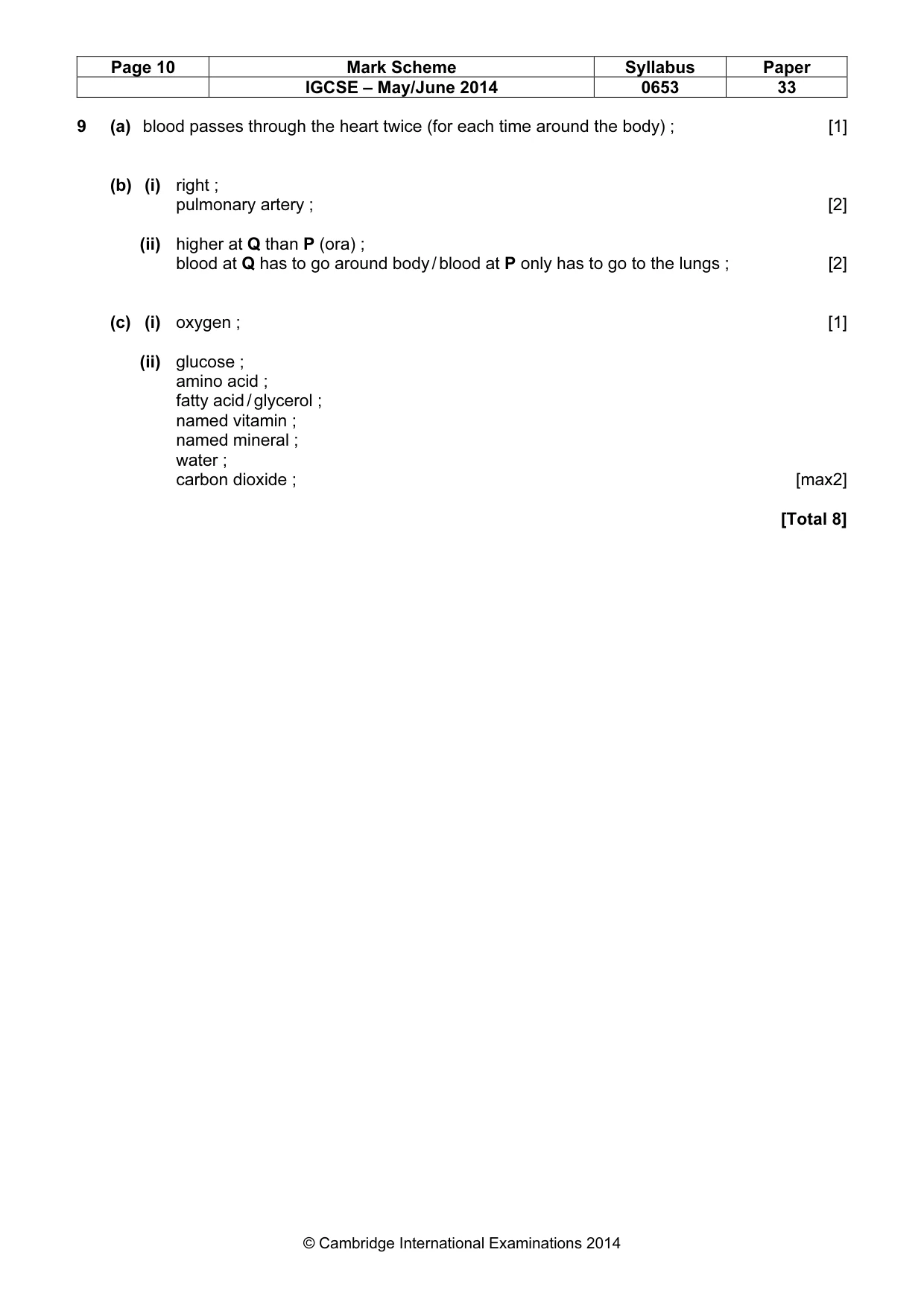 Mark scheme, page 10 of 10