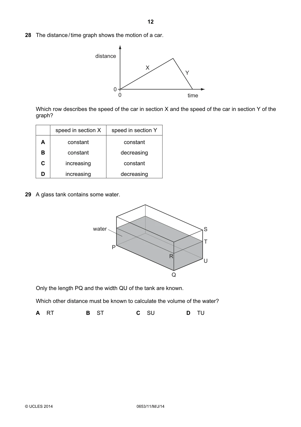 Cambridge IGCSE Science - Combined 0653 2014 May/June Paper 1 · Variant 1 question paper, page 12 of 20