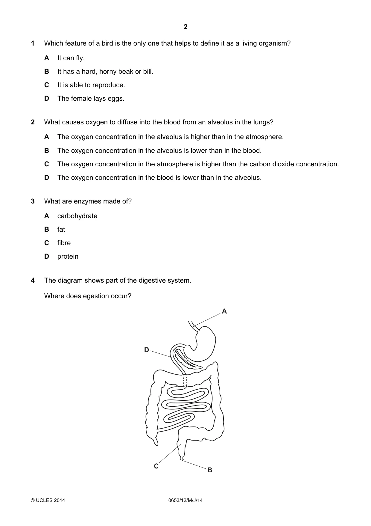 Cambridge IGCSE Science - Combined 0653 2014 May/June Paper 1 · Variant 2 question paper, page 2 of 20