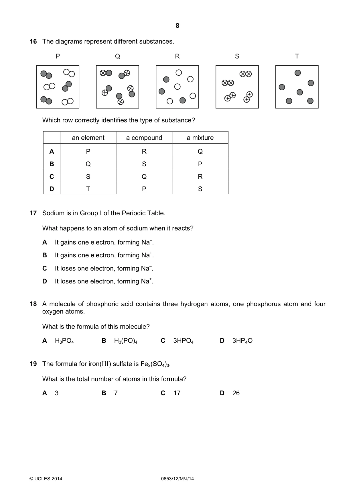 Cambridge IGCSE Science - Combined 0653 2014 May/June Paper 1 · Variant 2 question paper, page 8 of 20
