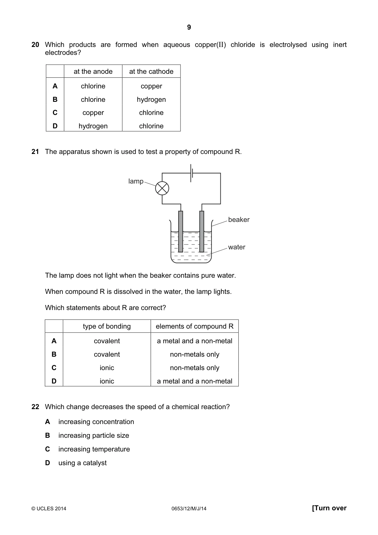 Cambridge IGCSE Science - Combined 0653 2014 May/June Paper 1 · Variant 2 question paper, page 9 of 20