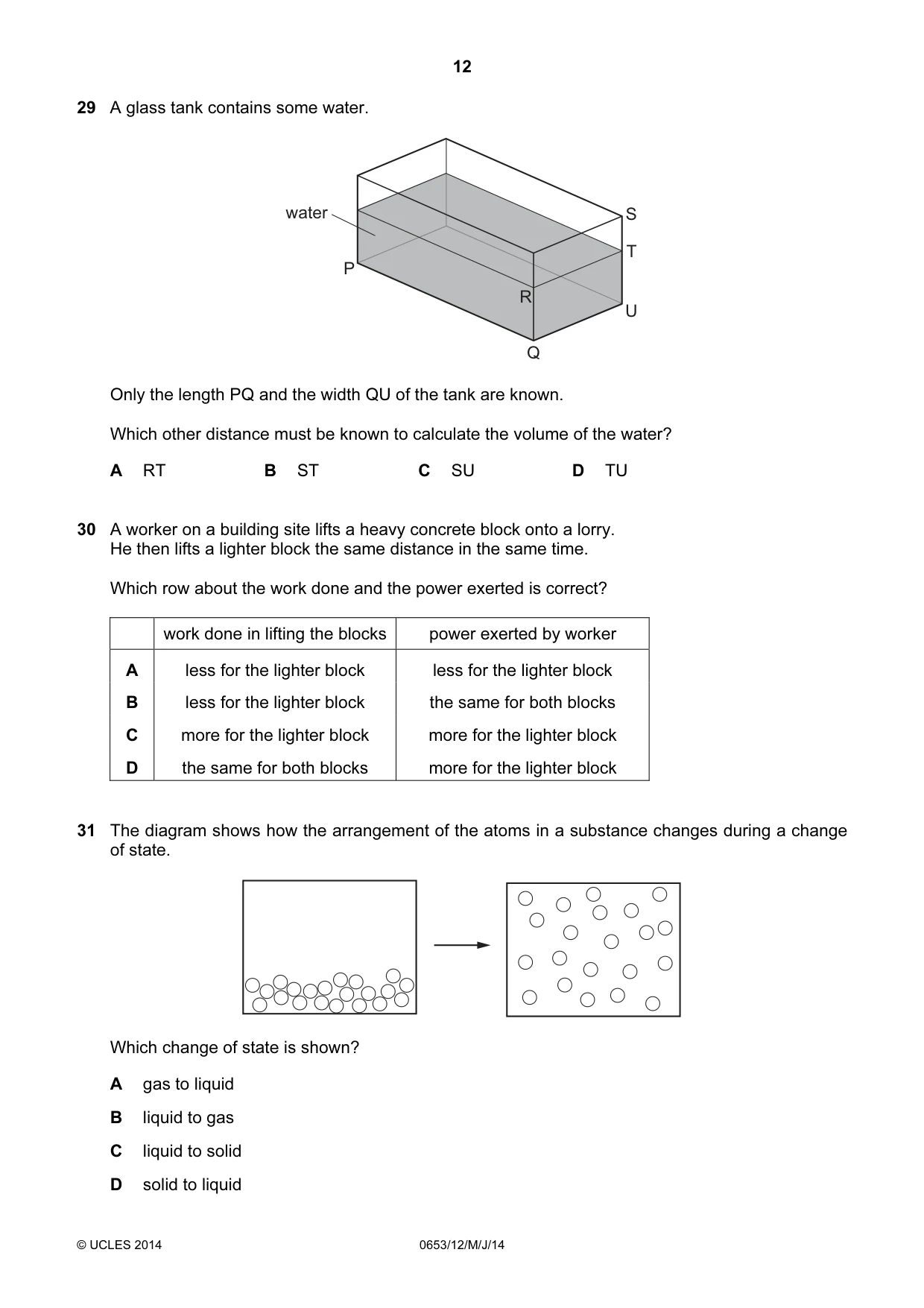 Cambridge IGCSE Science - Combined 0653 2014 May/June Paper 1 · Variant 2 question paper, page 12 of 20