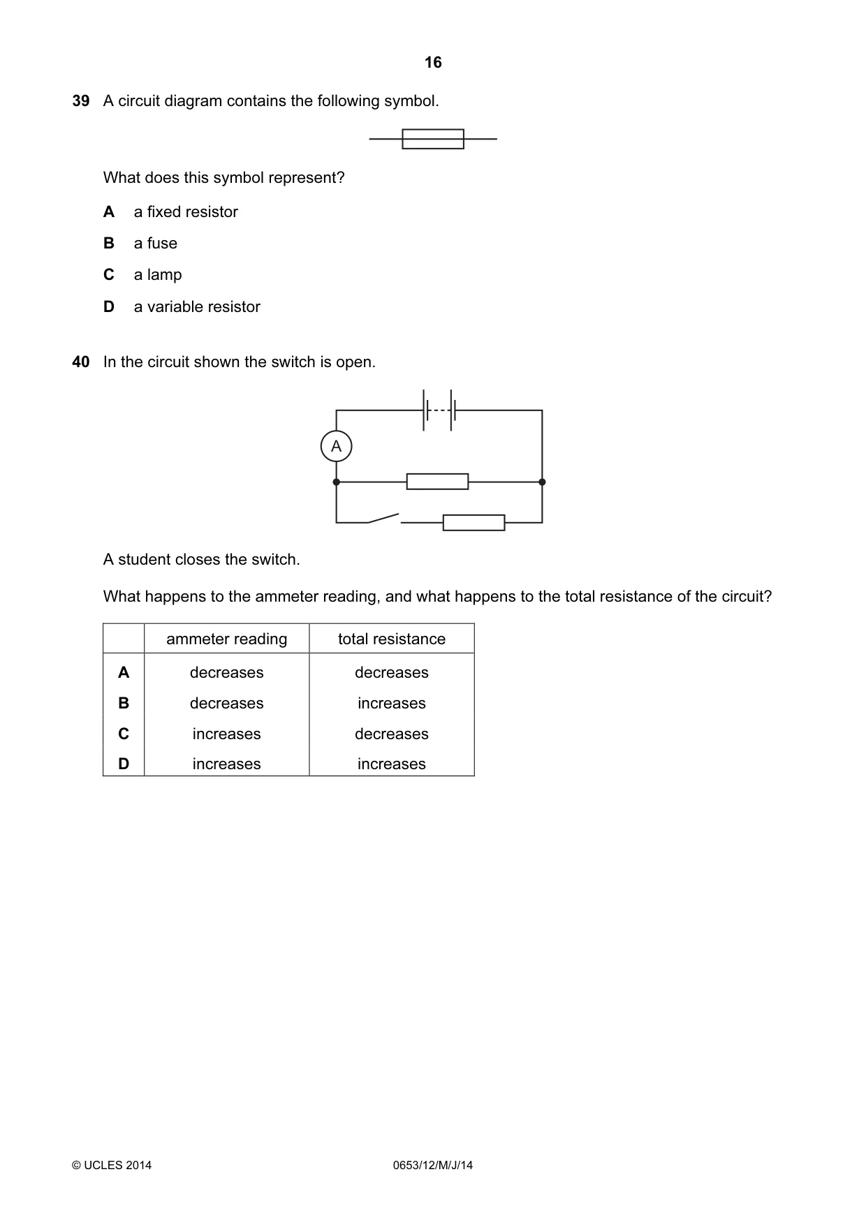 Cambridge IGCSE Science - Combined 0653 2014 May/June Paper 1 · Variant 2 question paper, page 16 of 20