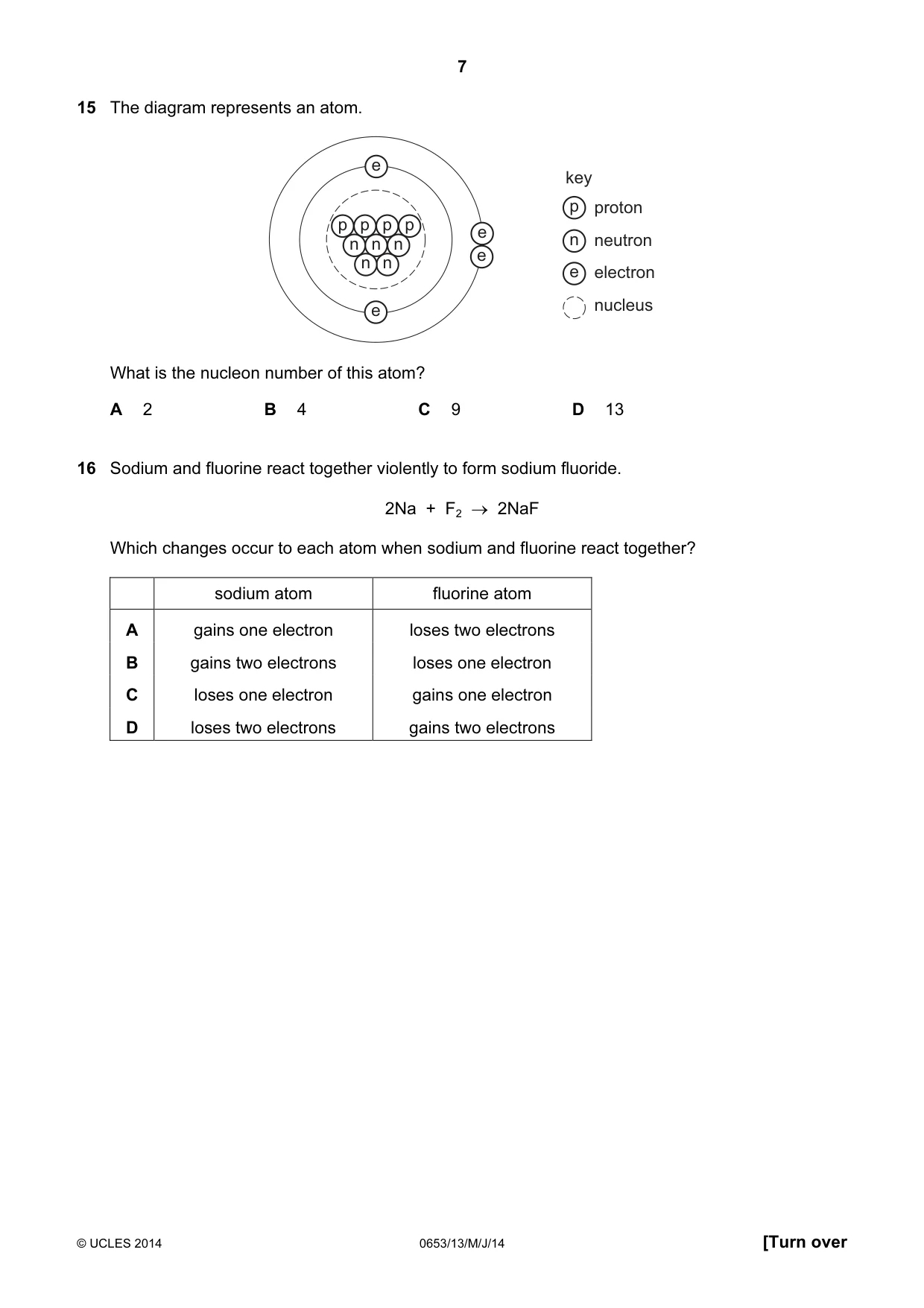 Cambridge IGCSE Science - Combined 0653 2014 May/June Paper 1 · Variant 3 question paper, page 7 of 20
