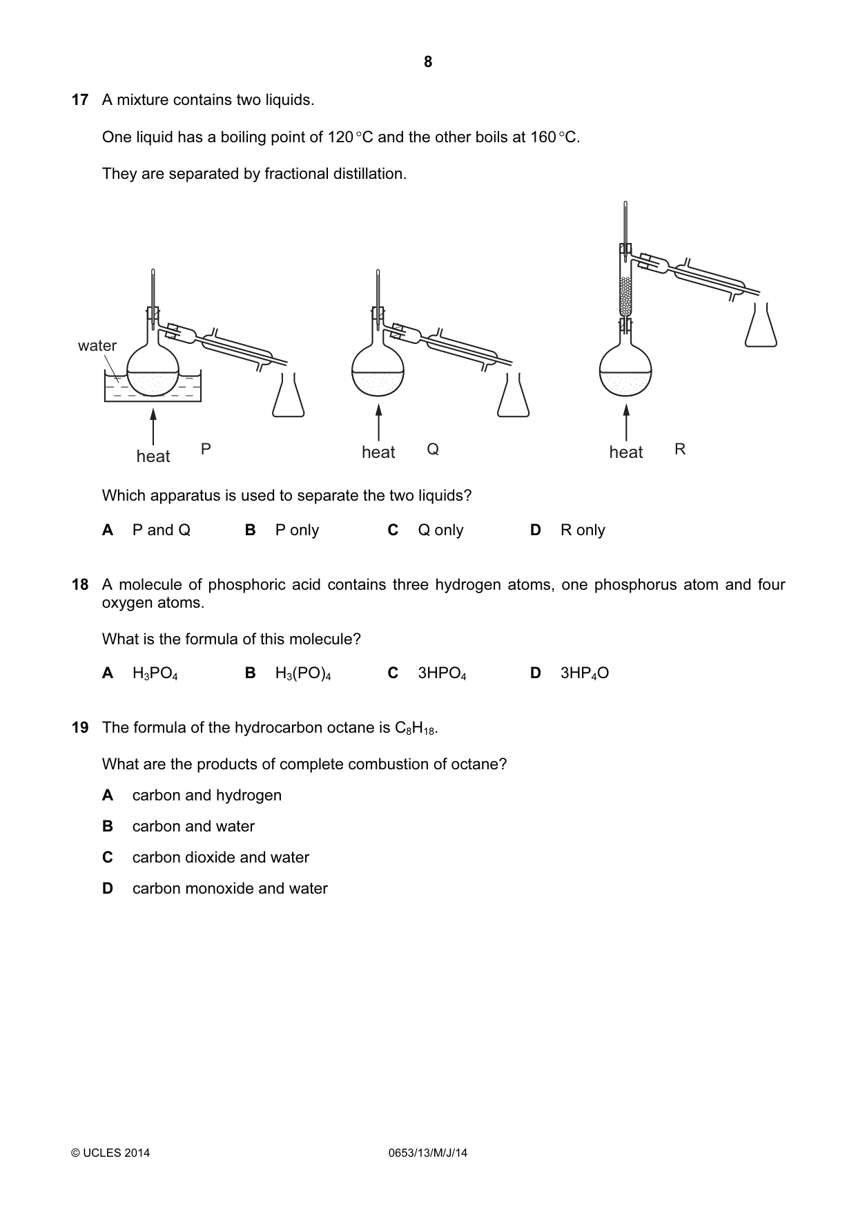 Cambridge IGCSE Science - Combined 0653 2014 May/June Paper 1 · Variant 3 question paper, page 8 of 20